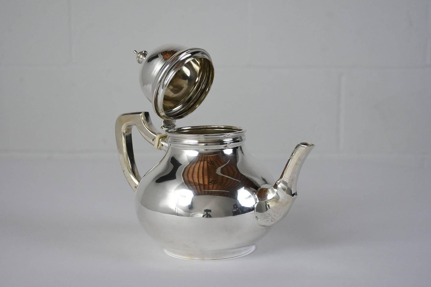 20th Century Five-Piece Tiffany-Style Sterling Silver Tea Set