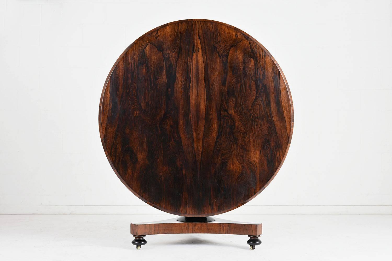 Carved French Empire-Style Rosewood Center Tilt-Top Table
