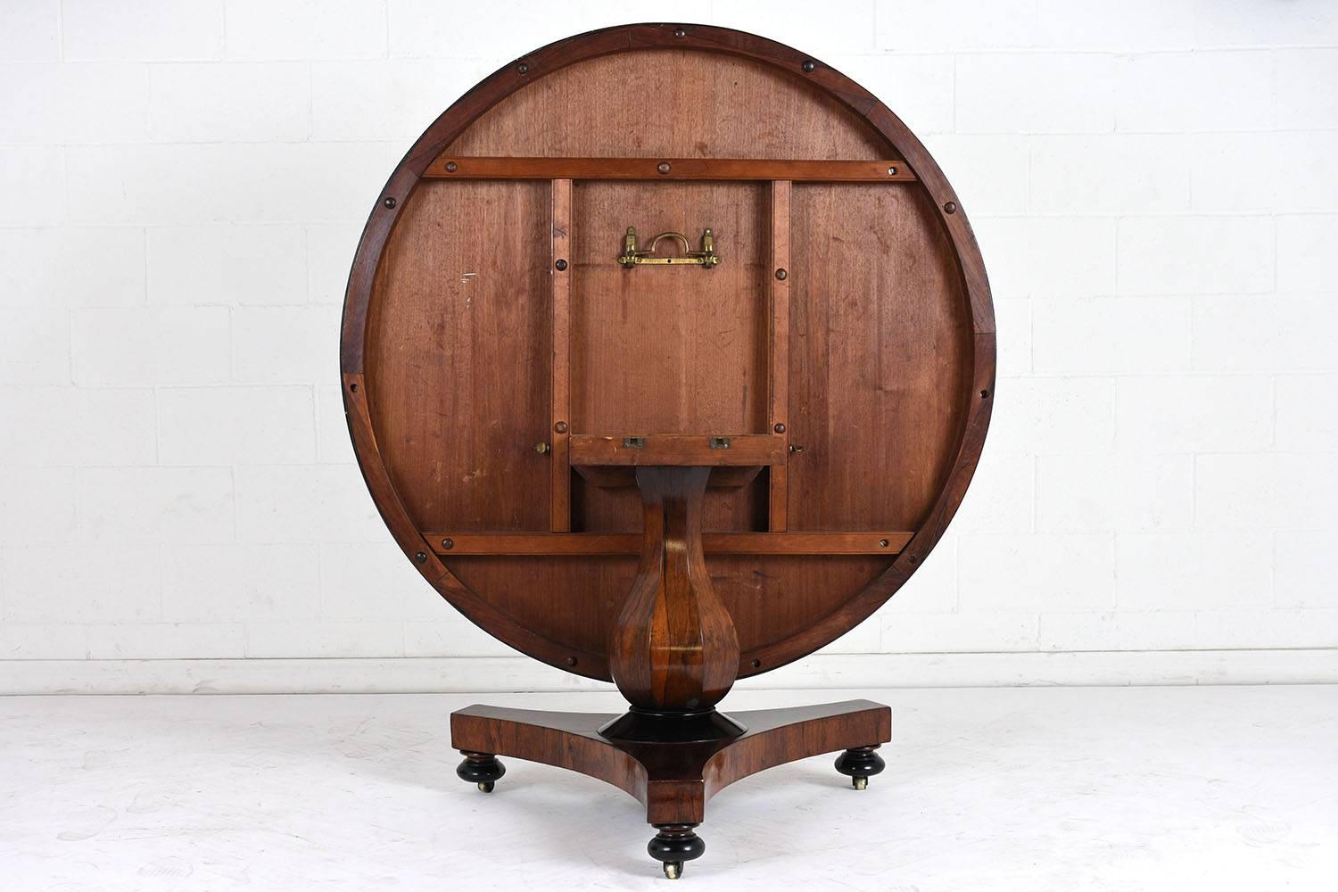 French Empire-Style Rosewood Center Tilt-Top Table In Excellent Condition In Los Angeles, CA