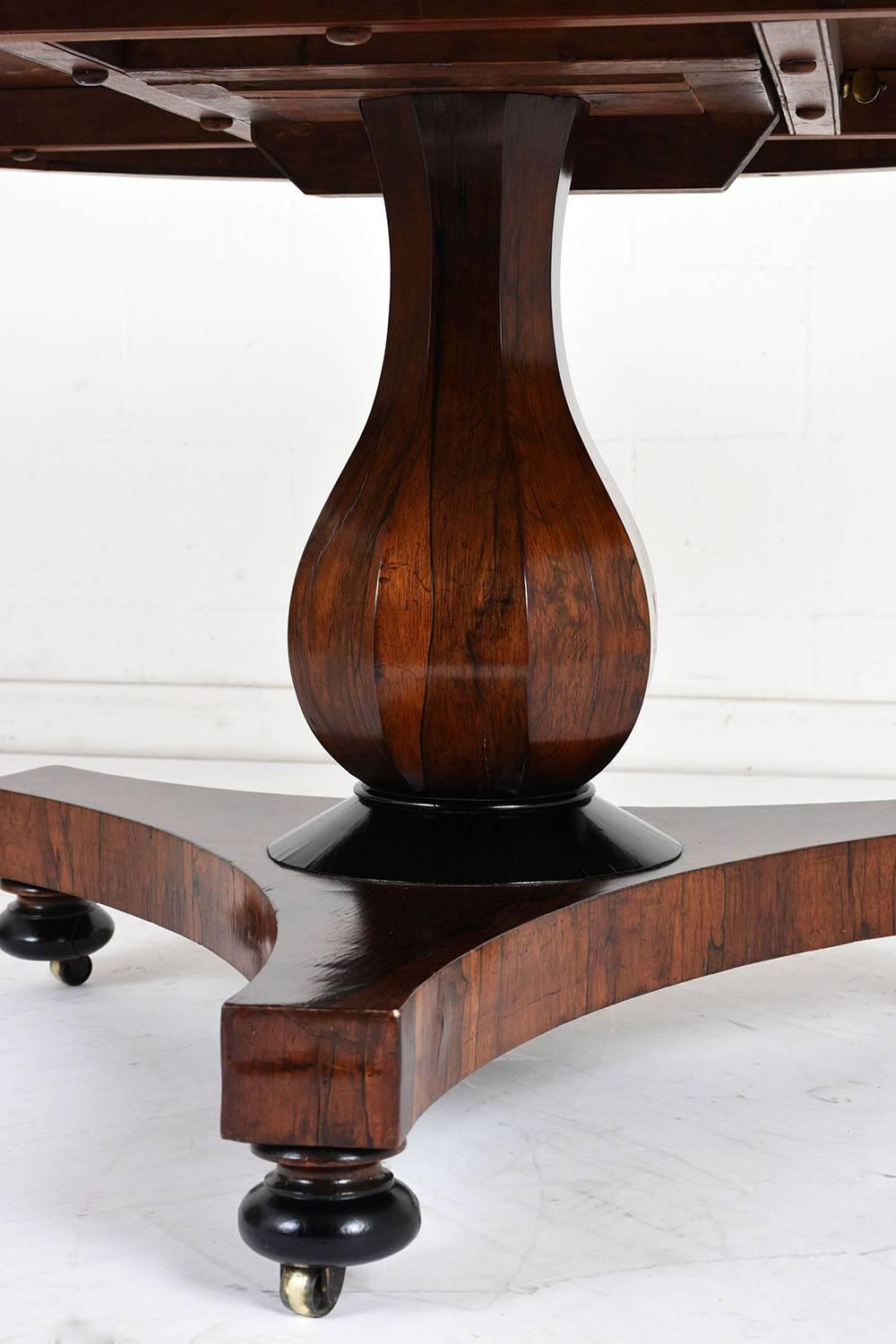 19th Century French Empire-Style Rosewood Center Tilt-Top Table