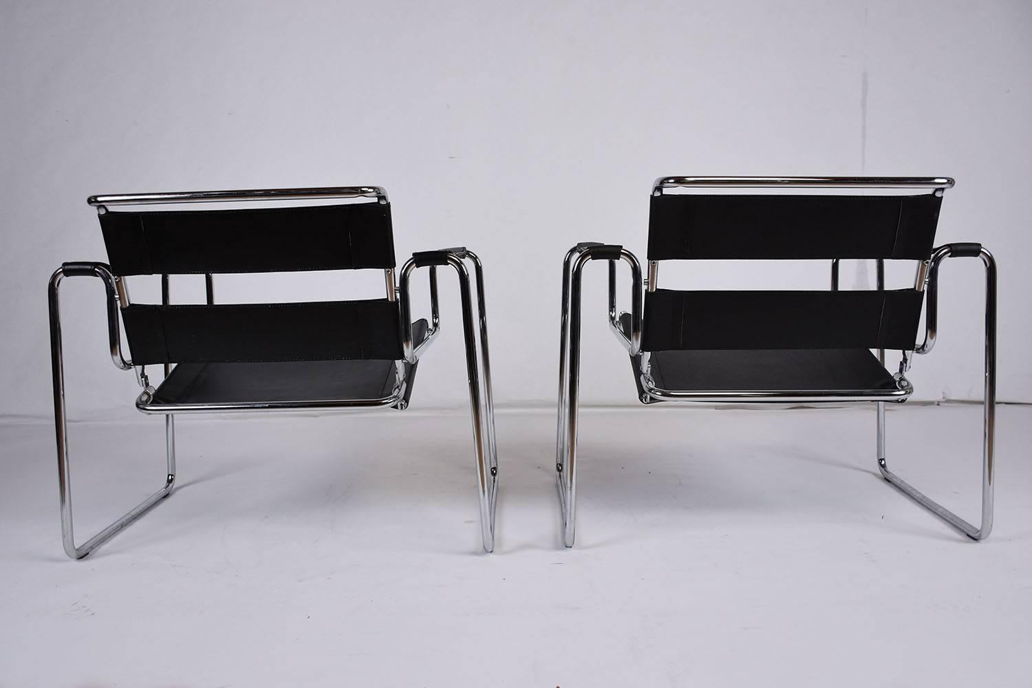 Mid-Century Modern Wassily-Style Lounge Chairs In Excellent Condition In Los Angeles, CA