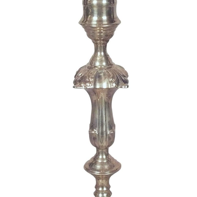 Pair of English Sterling Silver Candlesticks at 1stDibs