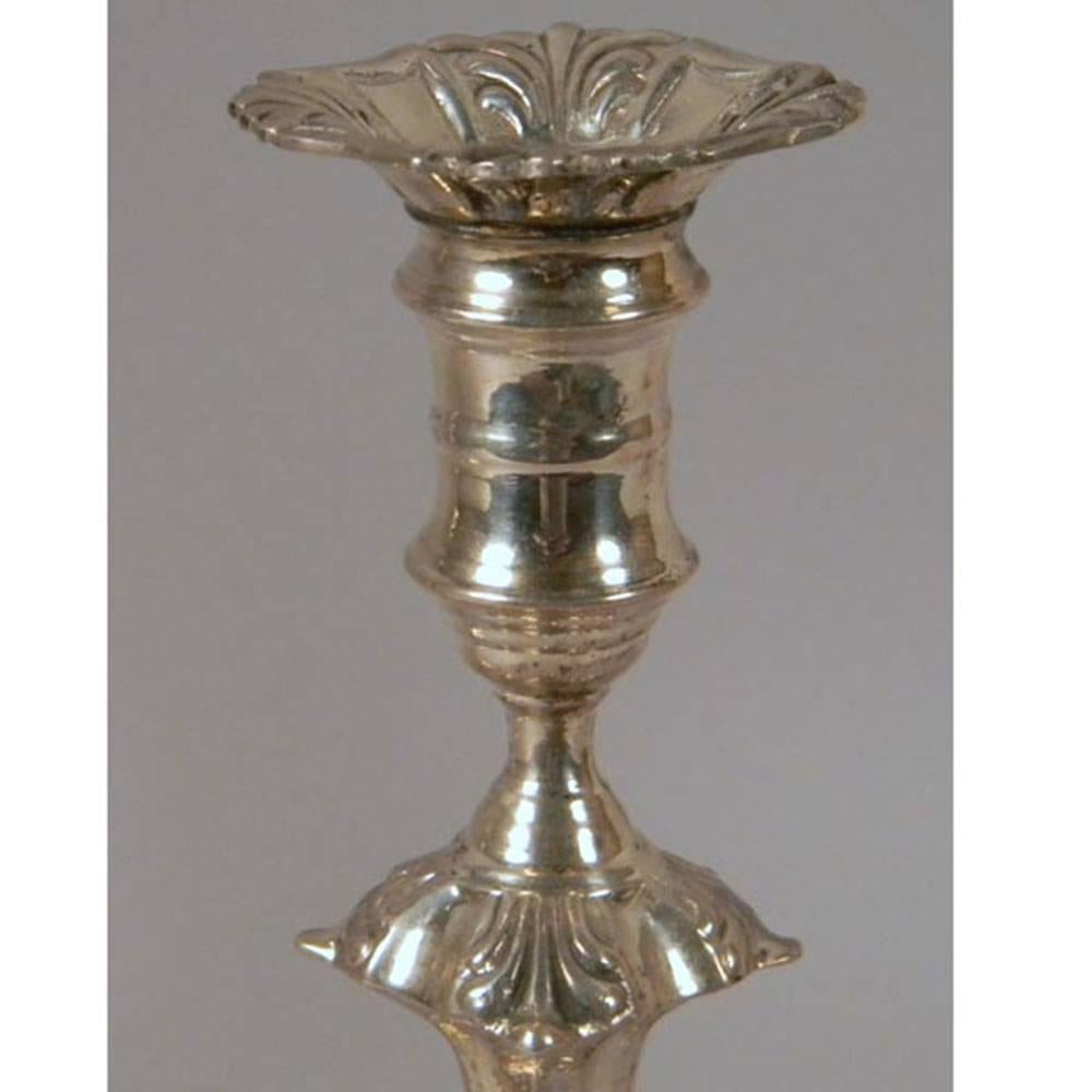 Pair of English Sterling Silver Candlesticks 2