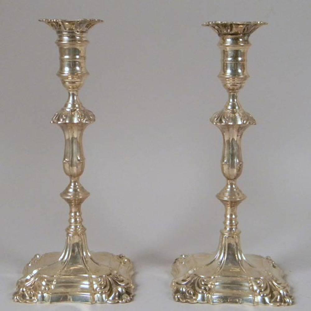 Pair of English Sterling Silver Candlesticks 3