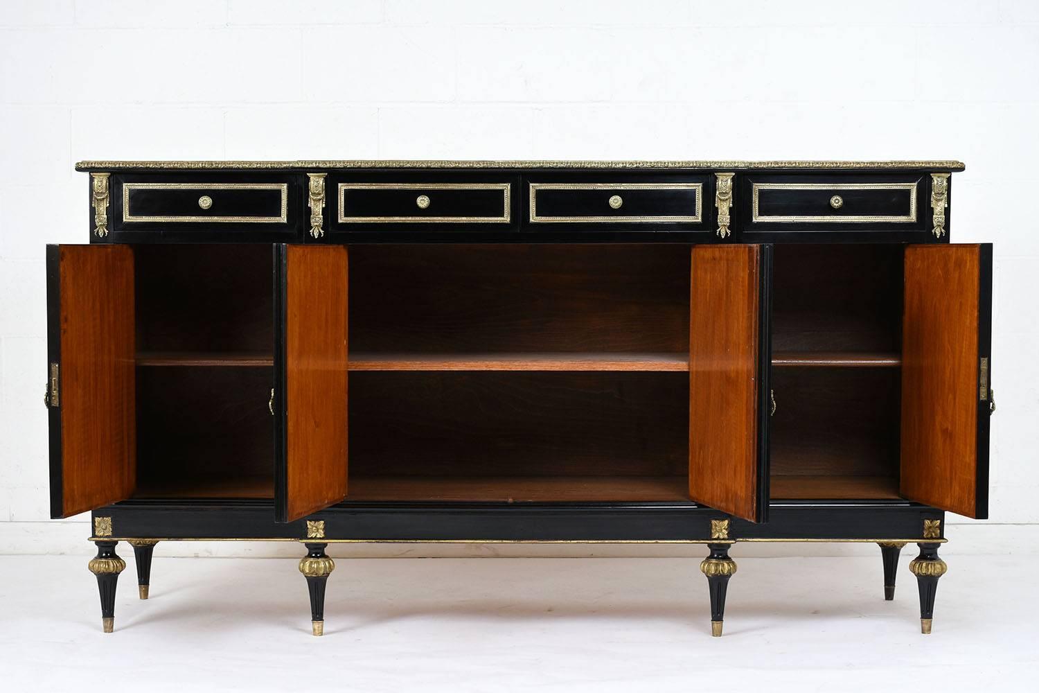 Louis XVI-style Ebonized Buffet In Excellent Condition In Los Angeles, CA