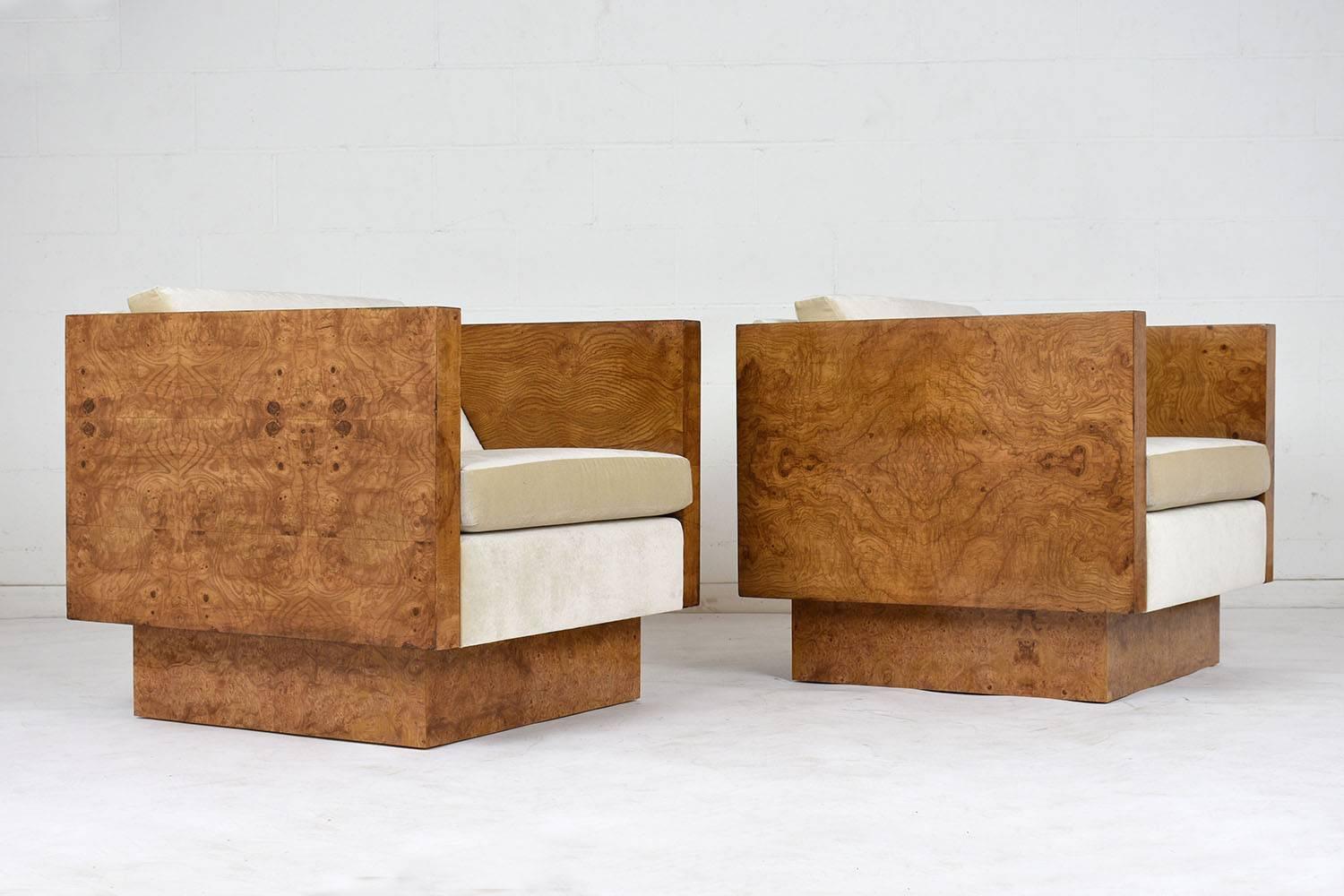 Pair of Milo Baughman for Thayer Coggin Cube Lounge Chairs In Excellent Condition In Los Angeles, CA