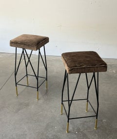Pair of Italian Mid Century Modern Stools