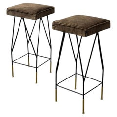 Pair of Italian Mid Century Modern Stools