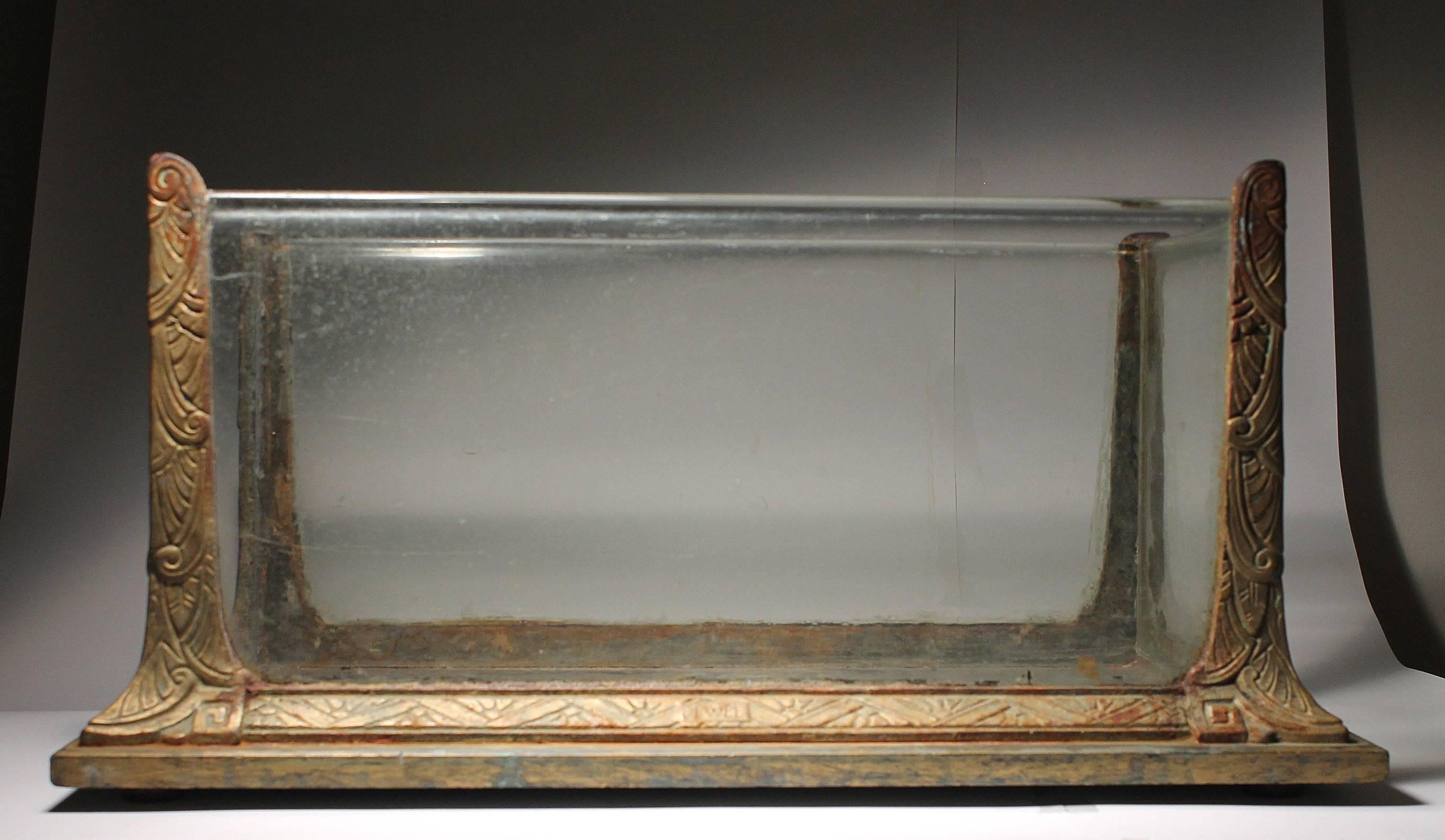 Rare deco cast iron aquarium fish tank by Jewel.

As shown in original catalog page, This is the tabletop aquarium 