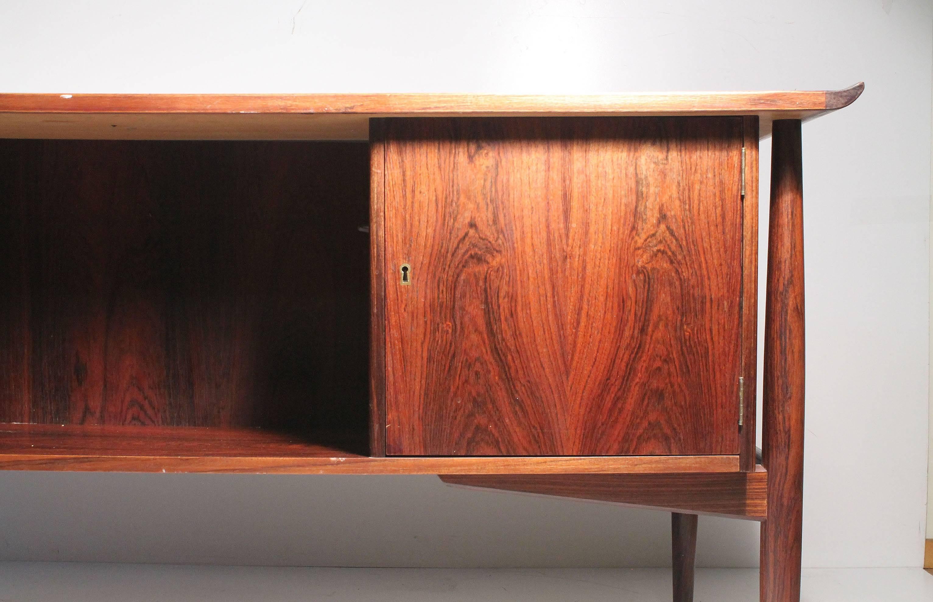 20th Century Exceptional Arne Vodder Rosewood Executive Desk