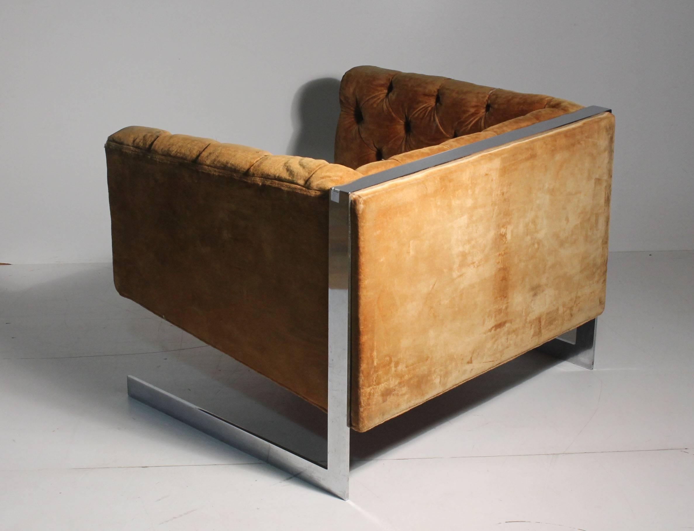 Cantilever Lounge Chair attributed to Milo Baughman In Good Condition For Sale In Chicago, IL