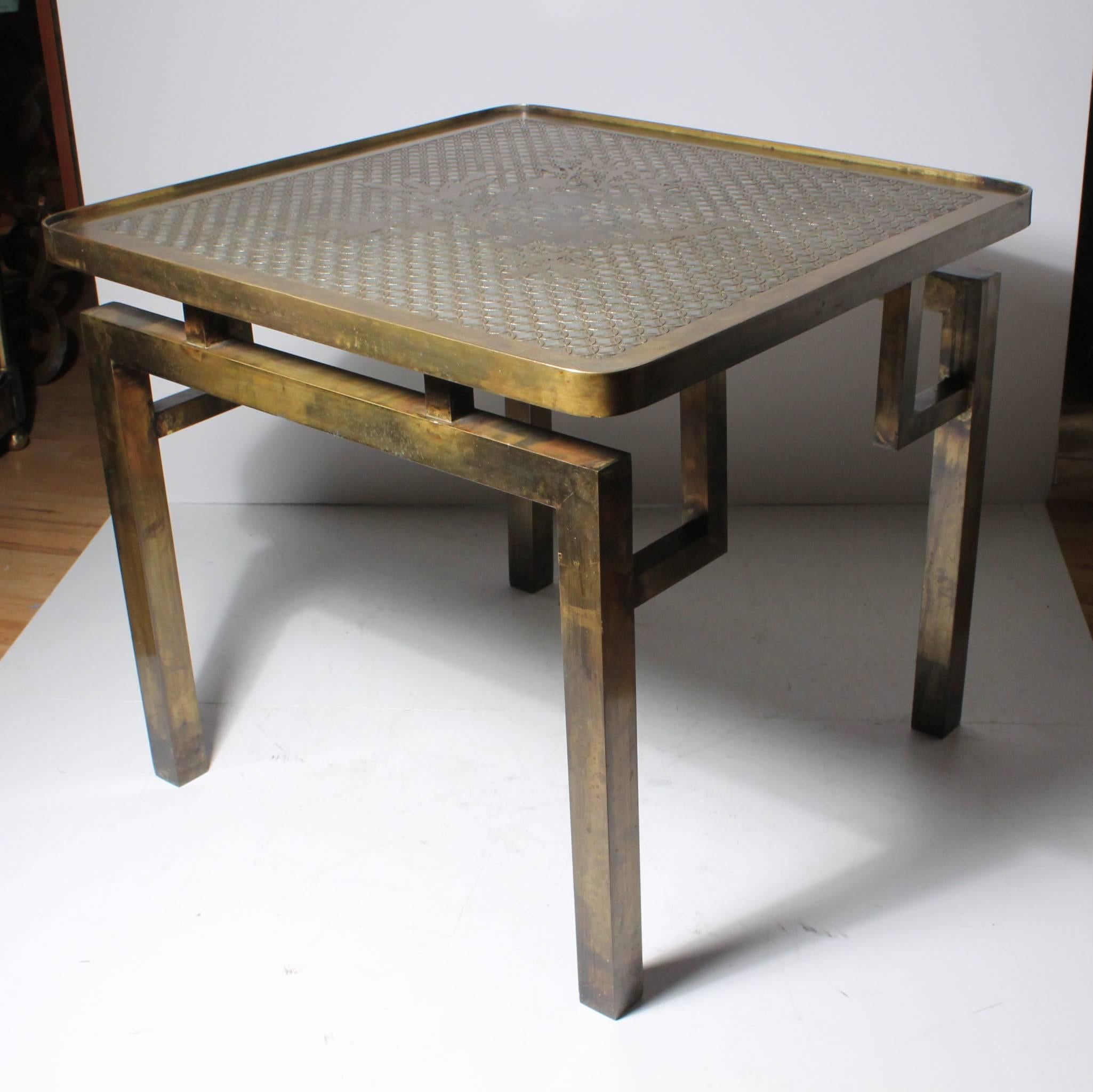 American Architectural Brass Philip and Kelvin LaVerne Side Table For Sale