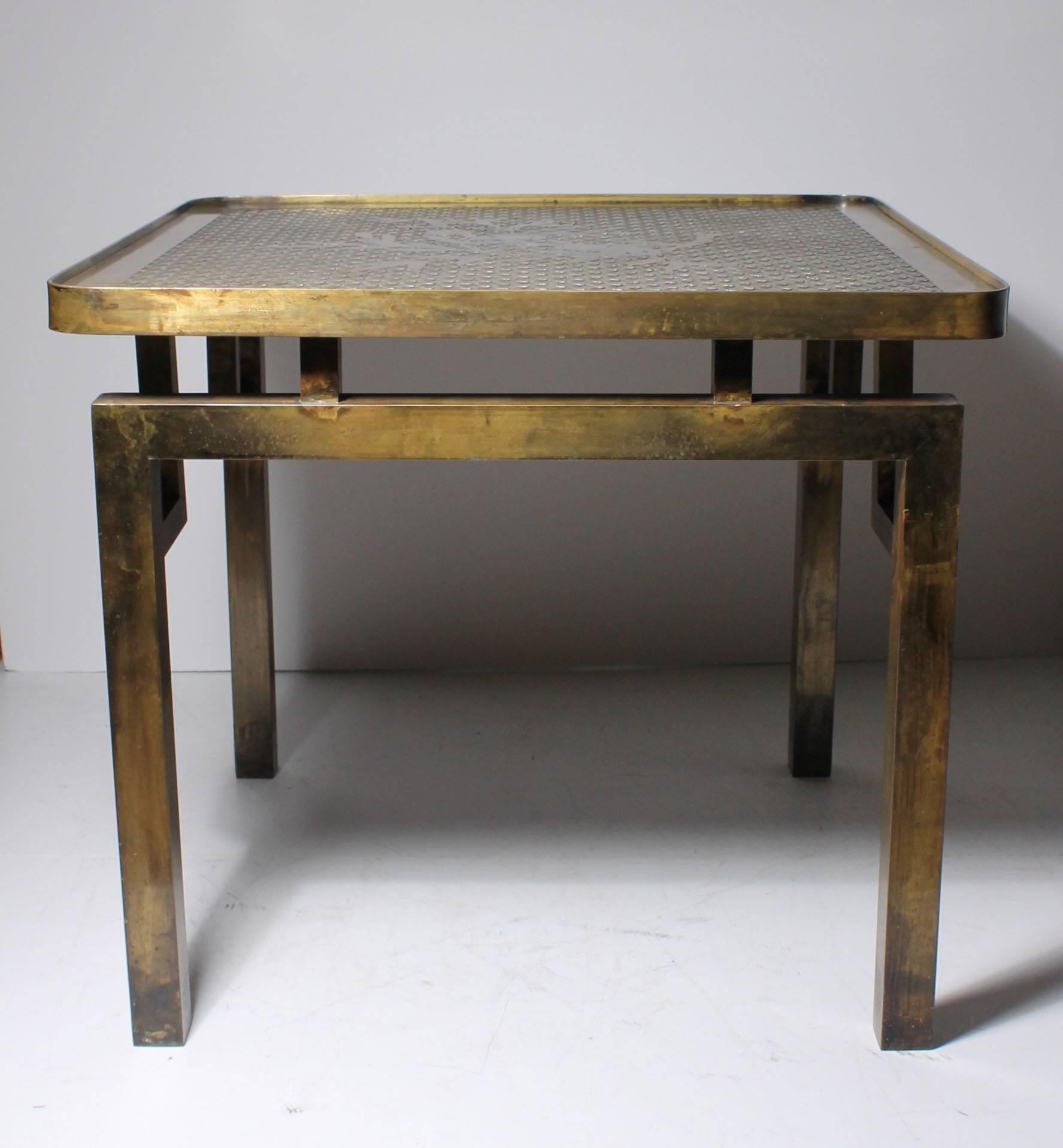 Architectural Brass Philip and Kelvin LaVerne Side Table In Good Condition For Sale In Chicago, IL