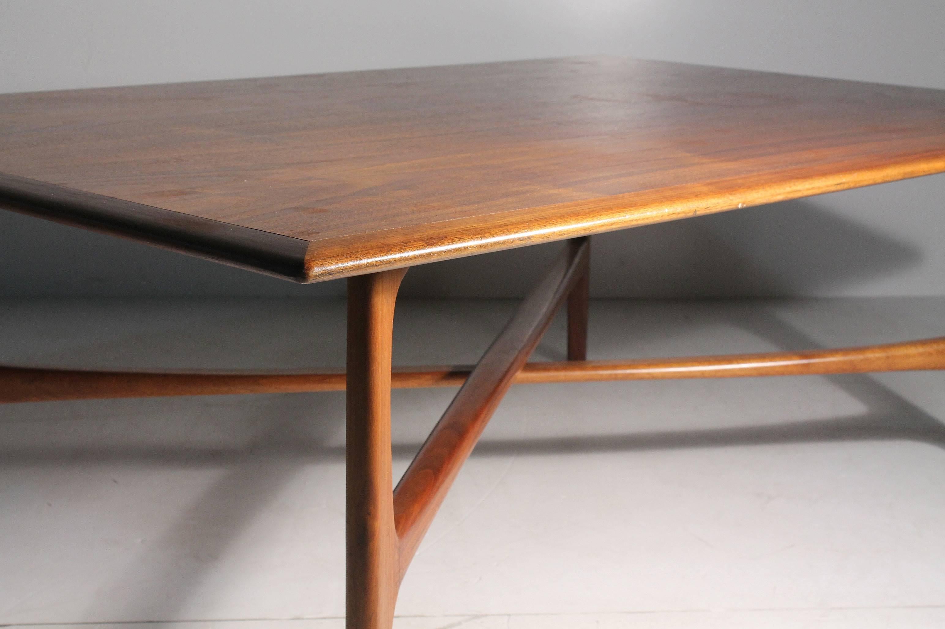 Mid-Century Modern Danish Modern DUX Folke Ohlsson Coffee Table with X-Stretcher