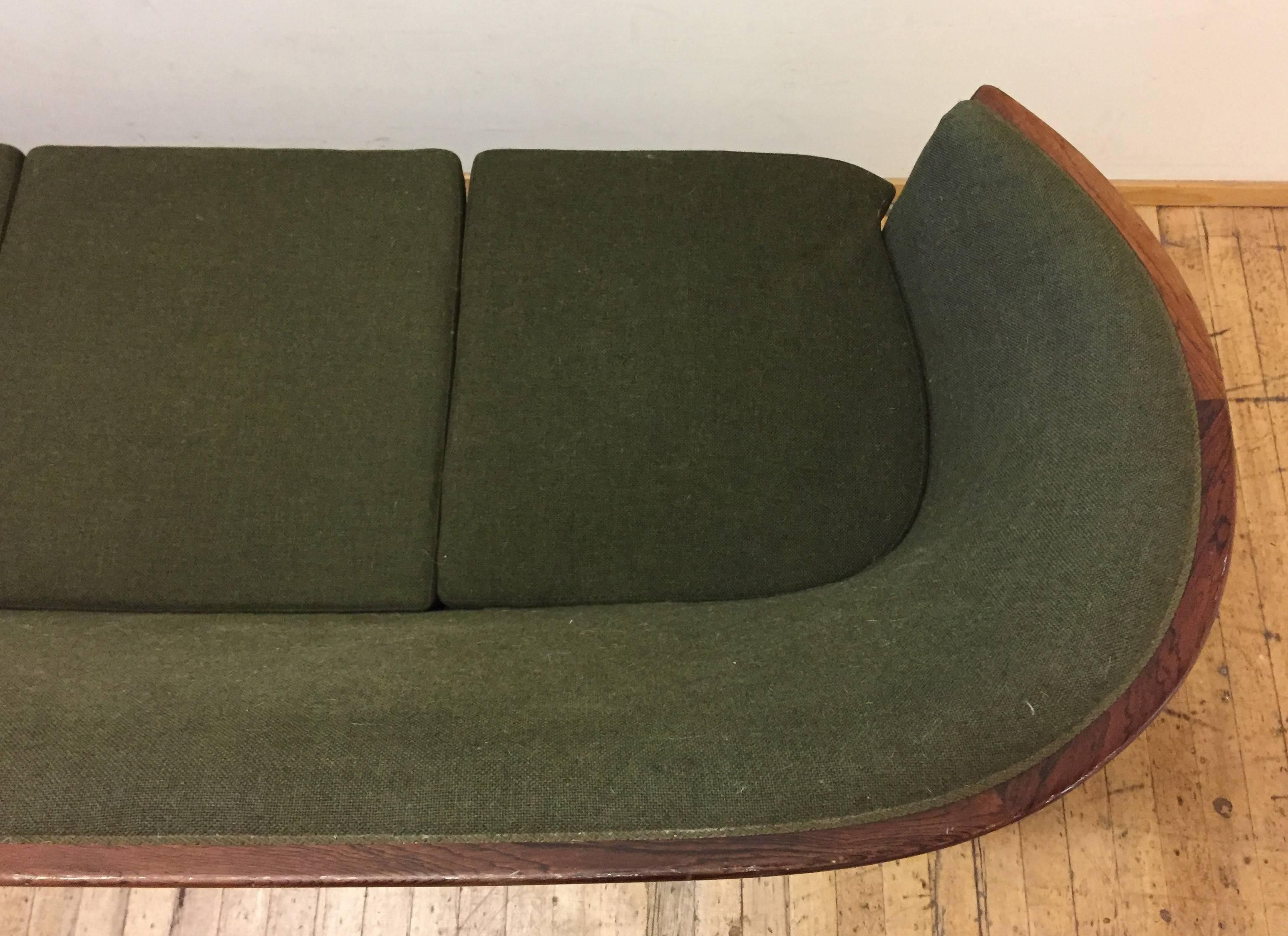 Mid-Century Modern Rare Vintage Danish Modern Sofa by Pi Langlos Fabrikker, Stranda For Sale