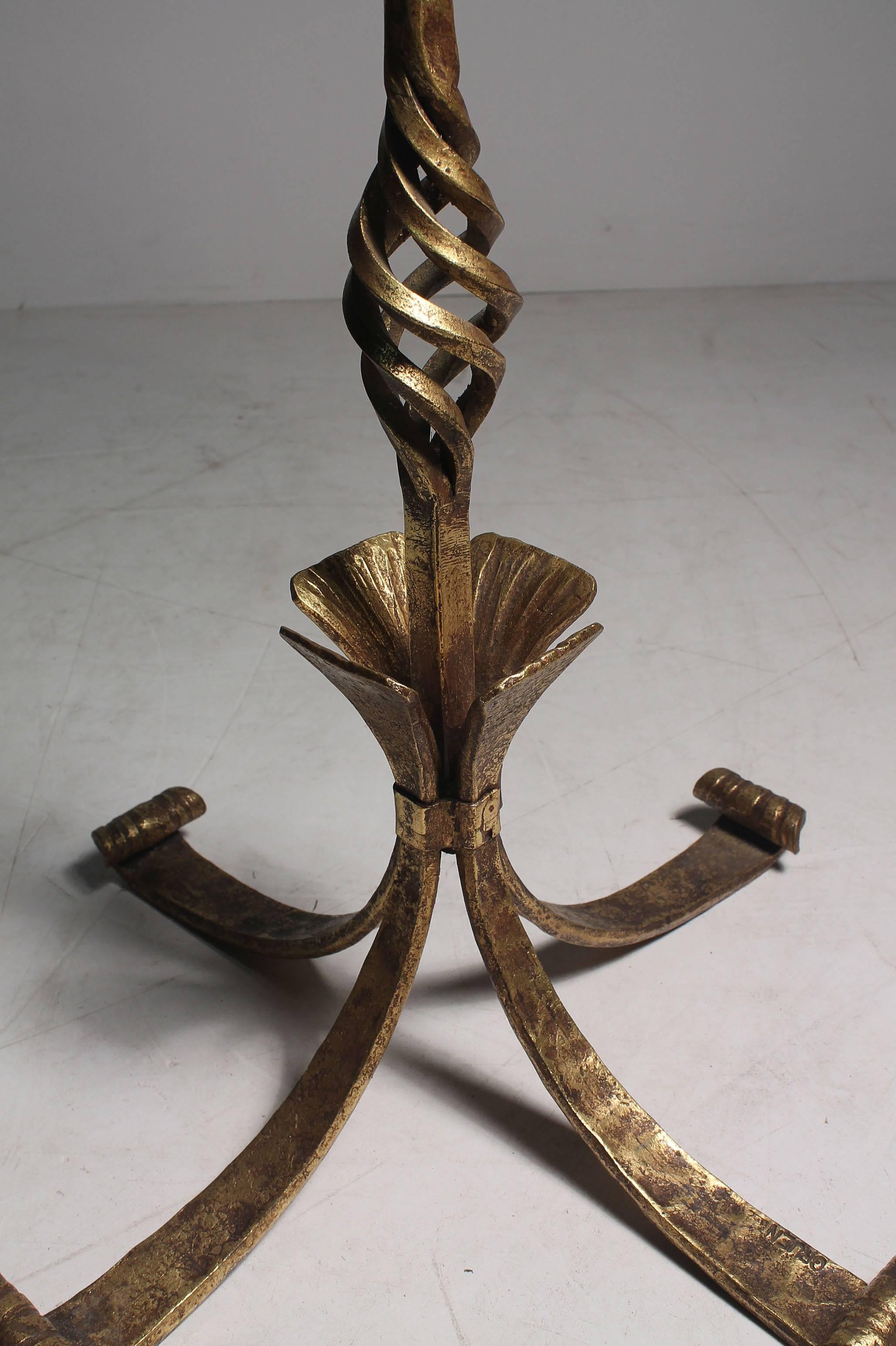 American Erwin Gruen Hand-Forged Gilded Wrought Iron Ring Table