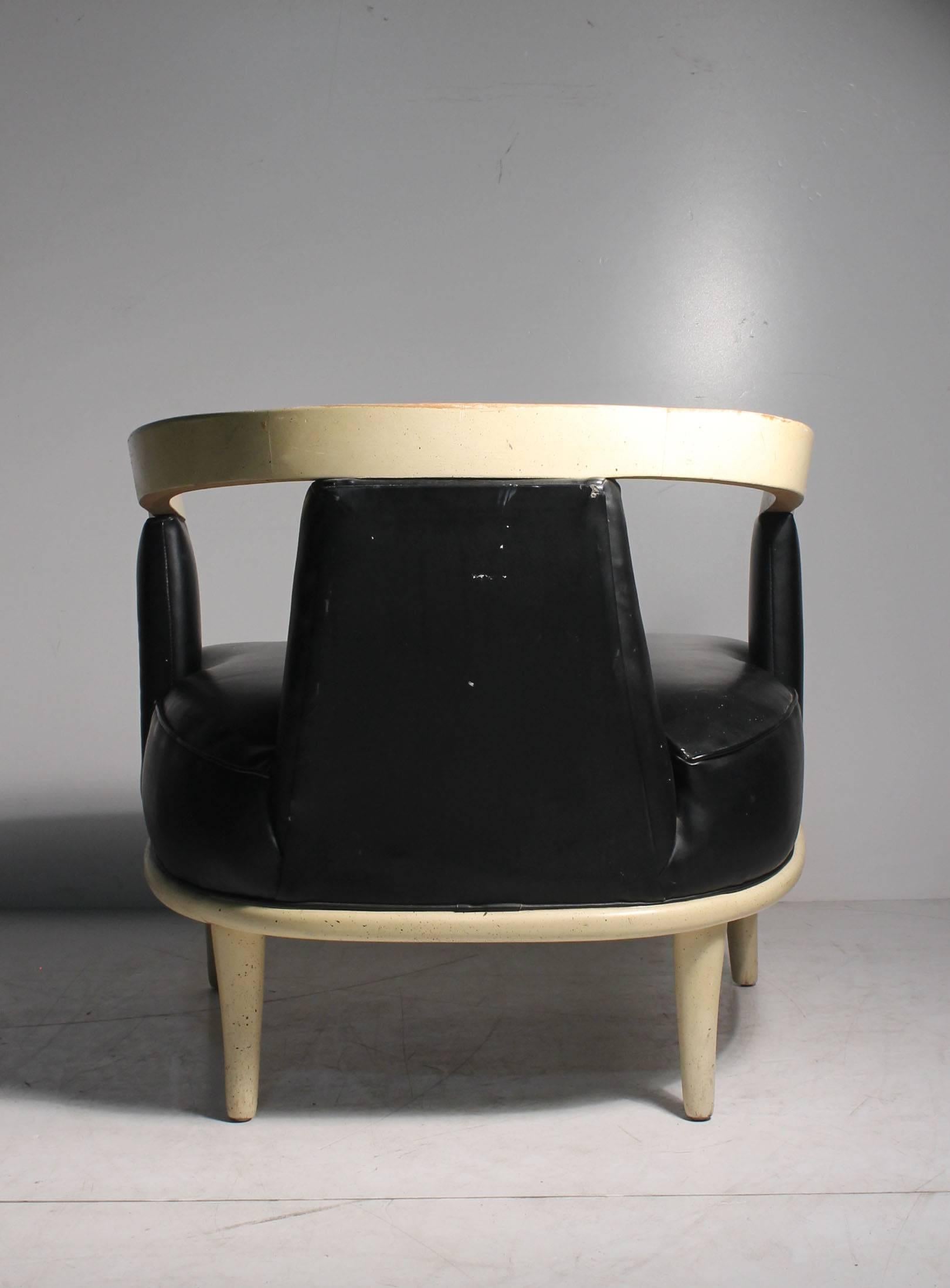 Mid-Century Modern Vintage Hollywood Regency Harvey Probber Style Open-Back Designer Chairs