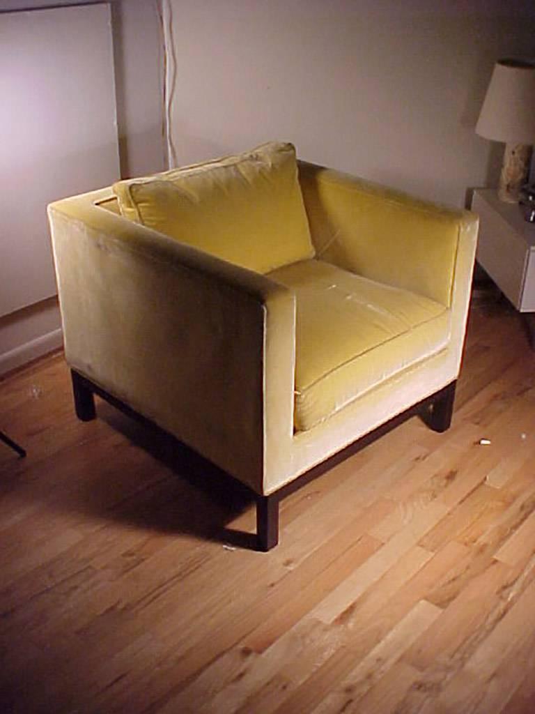 yellow cube chair