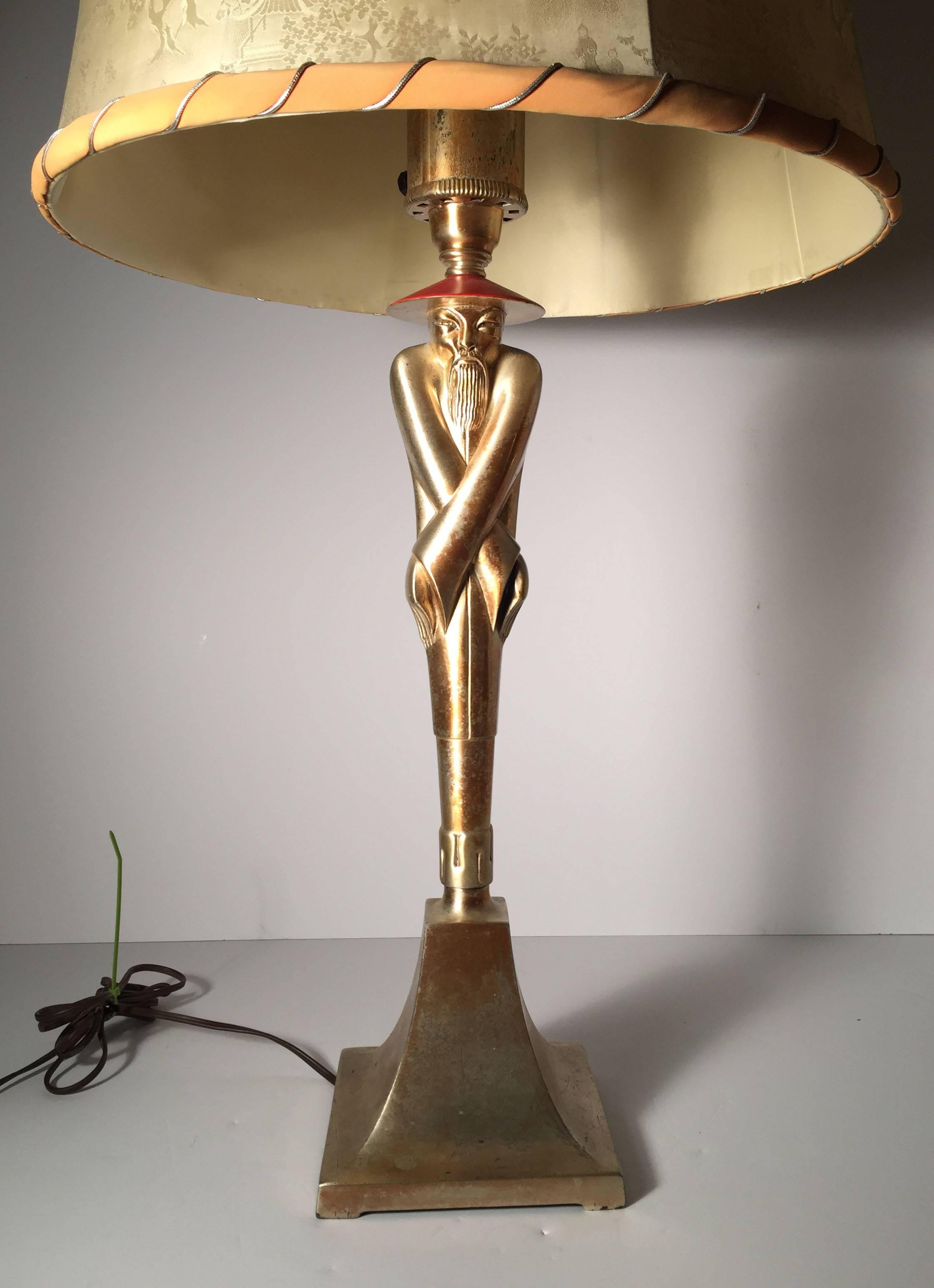 Art Deco Pair of Early Vintage Viktor Schreckengost Chinoiserie Table Lamps