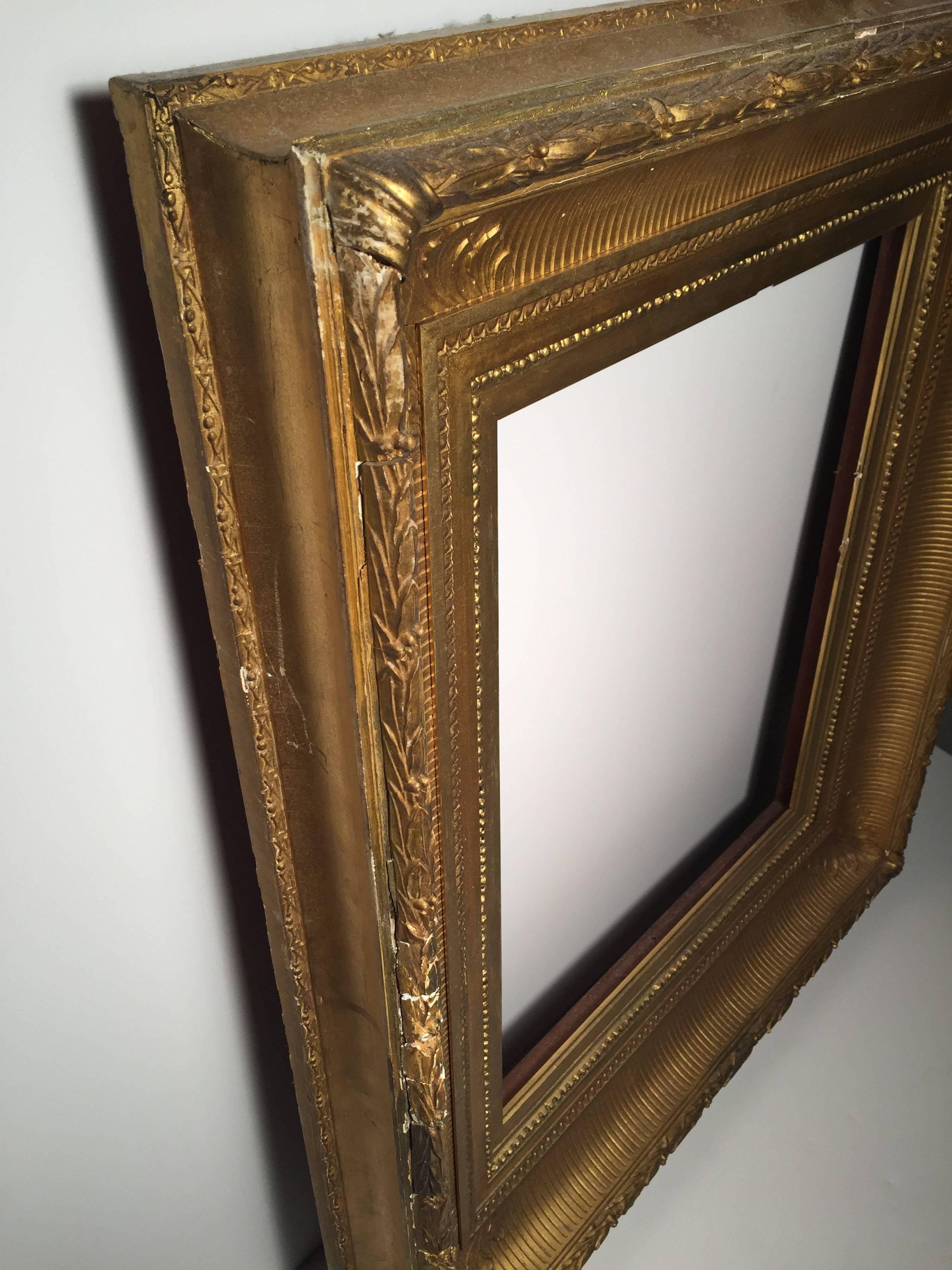 XIXe siècle Cadre / Miroir en bois doré de l'American Hudson River School en vente