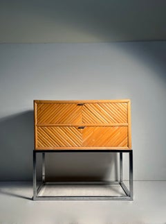 Cassettiera in rattan di bambù vintage Tavolini / Comodini Milo Baughman