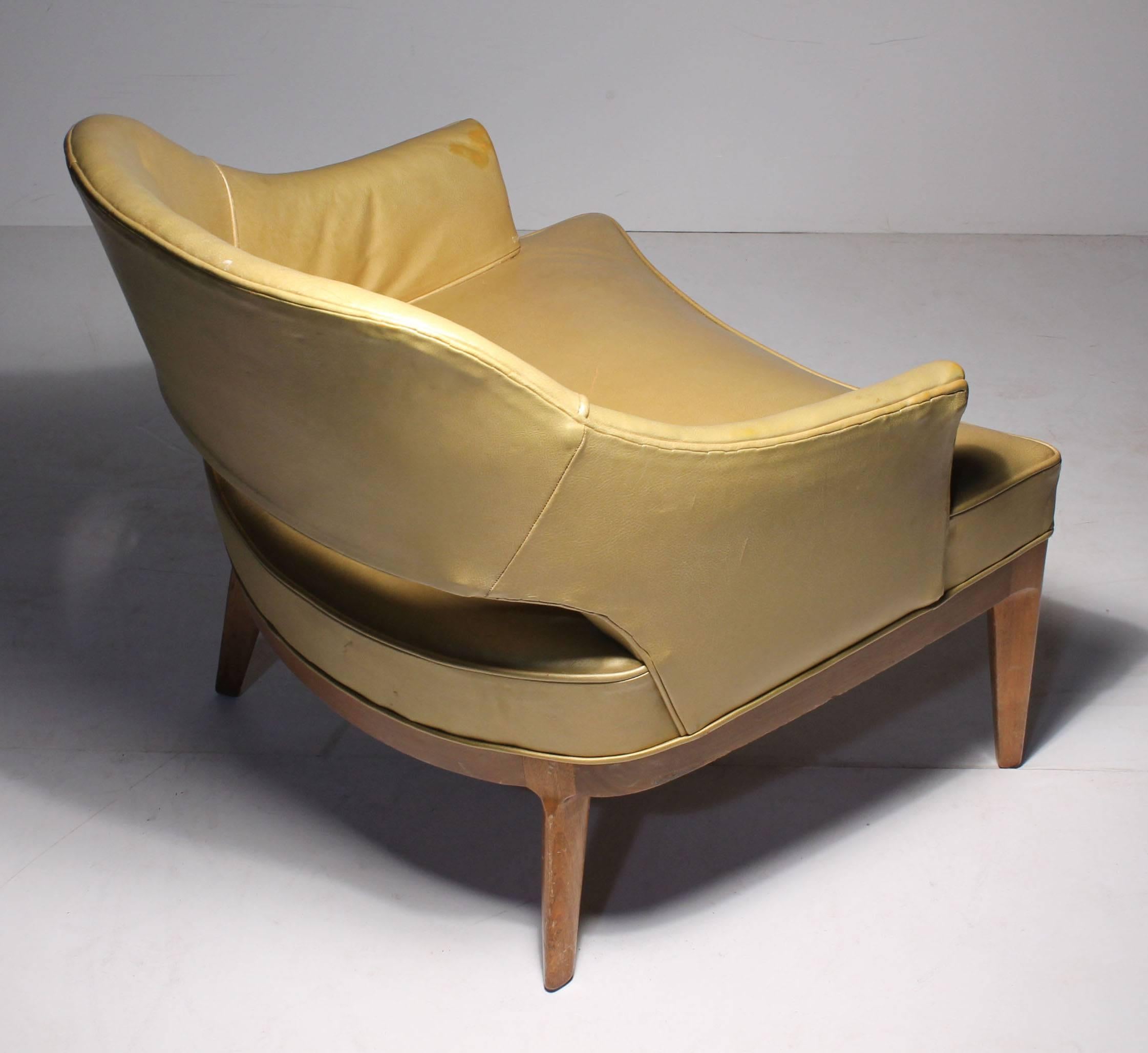 Pair of Swank Designer Low Vintage Lounge Chairs by Erwin Lambeth In Good Condition For Sale In Chicago, IL