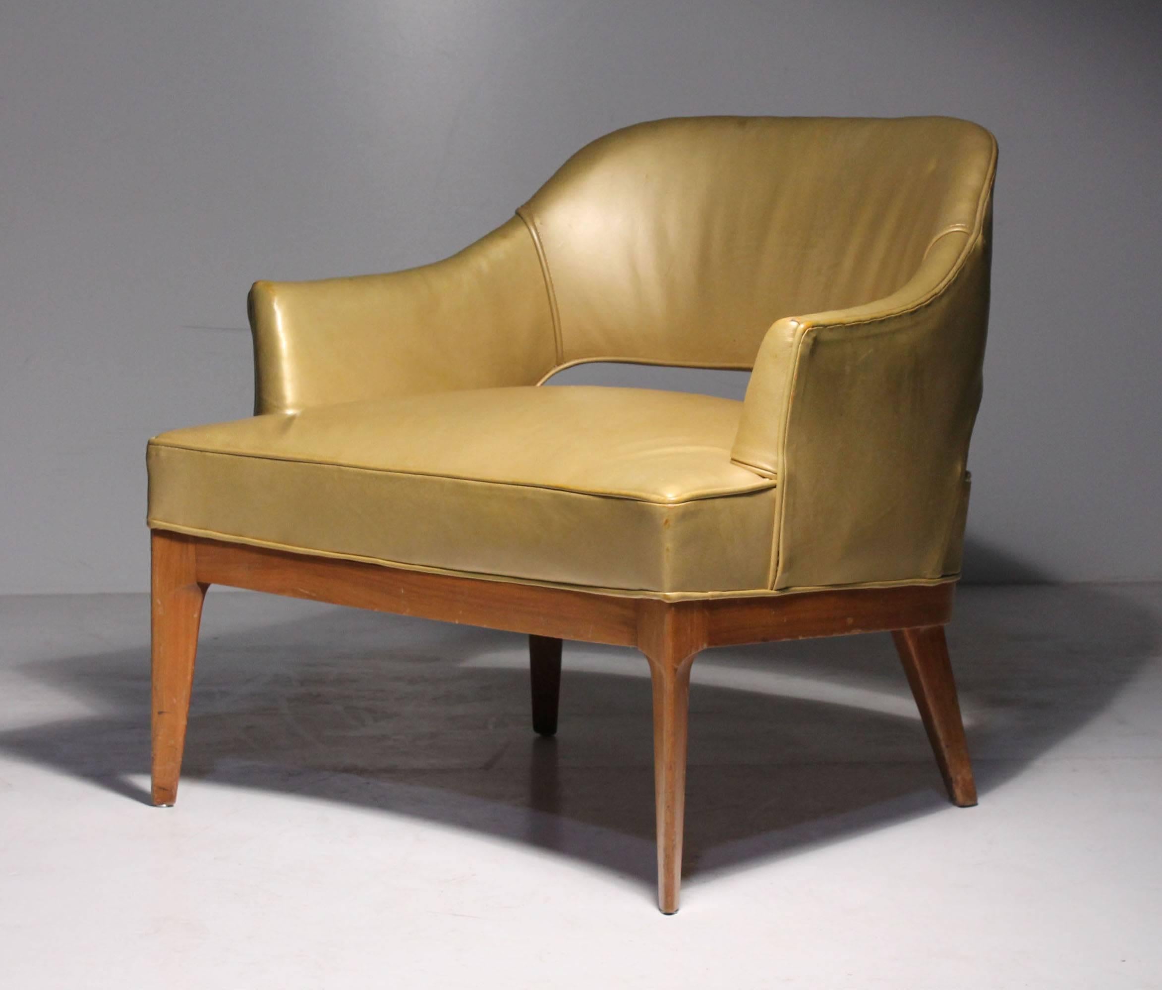 Tissu d'ameublement Paire de chaises longues basses design Swank vintage par Erwin Lambeth en vente