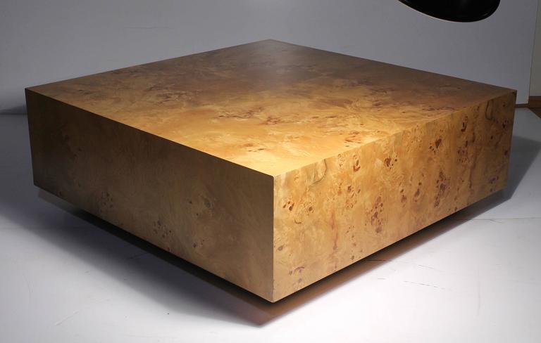 Milo baughman 2024 burl coffee table