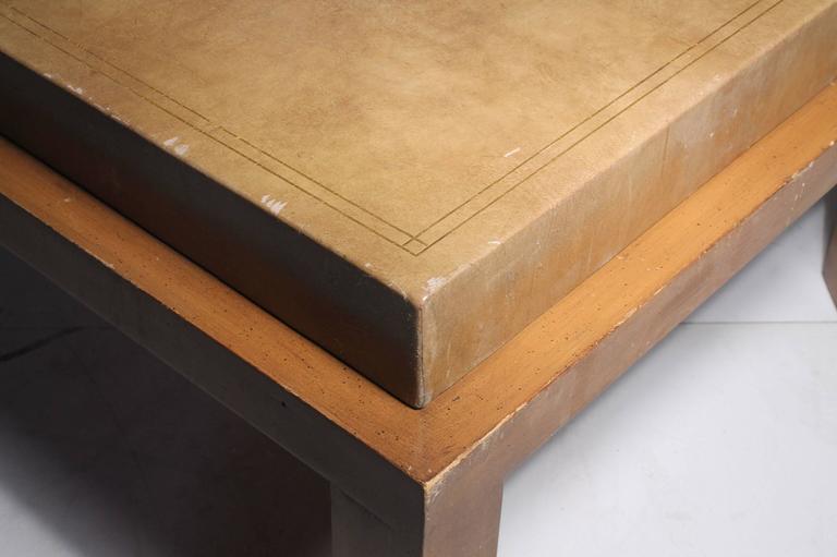 Vintage Leather Coffee Table attributed to Tommi Parzinger for Charak