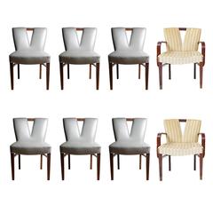Set of TEN Vintage Paul Frankl Dining Chairs Deco Style w/ 2 ARMCHAIRS