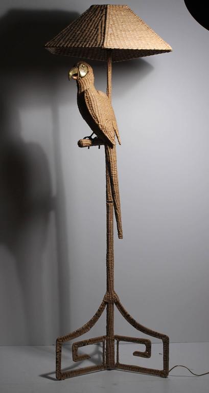 Mario Lopez Torres Parrot And Greek Key Base Floor Lamp