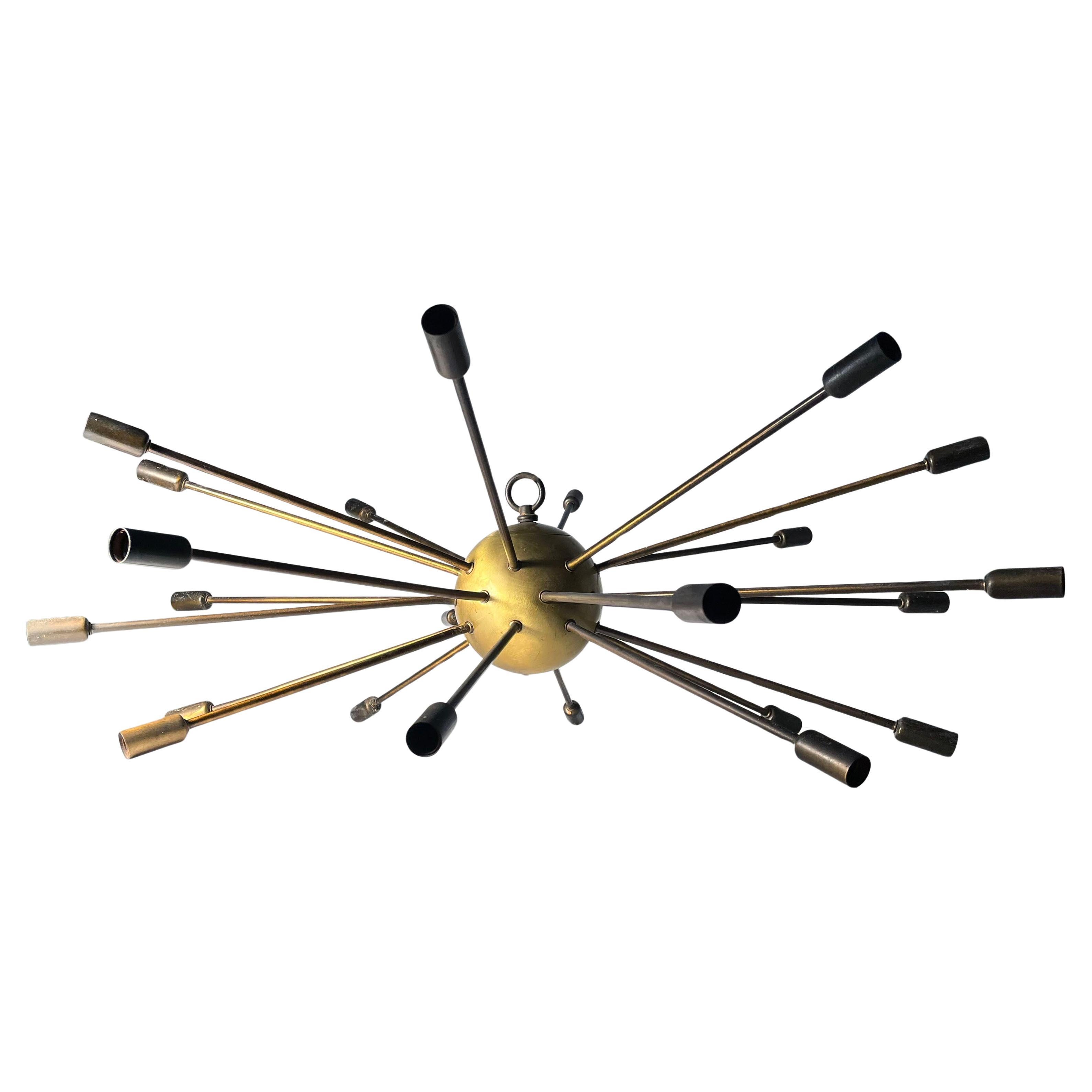 Midcentury Vintage Large Original Extreme Sputnik Chandelier
