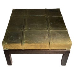 A Campaign Style Brass Coffee / Side Table by Sarreid