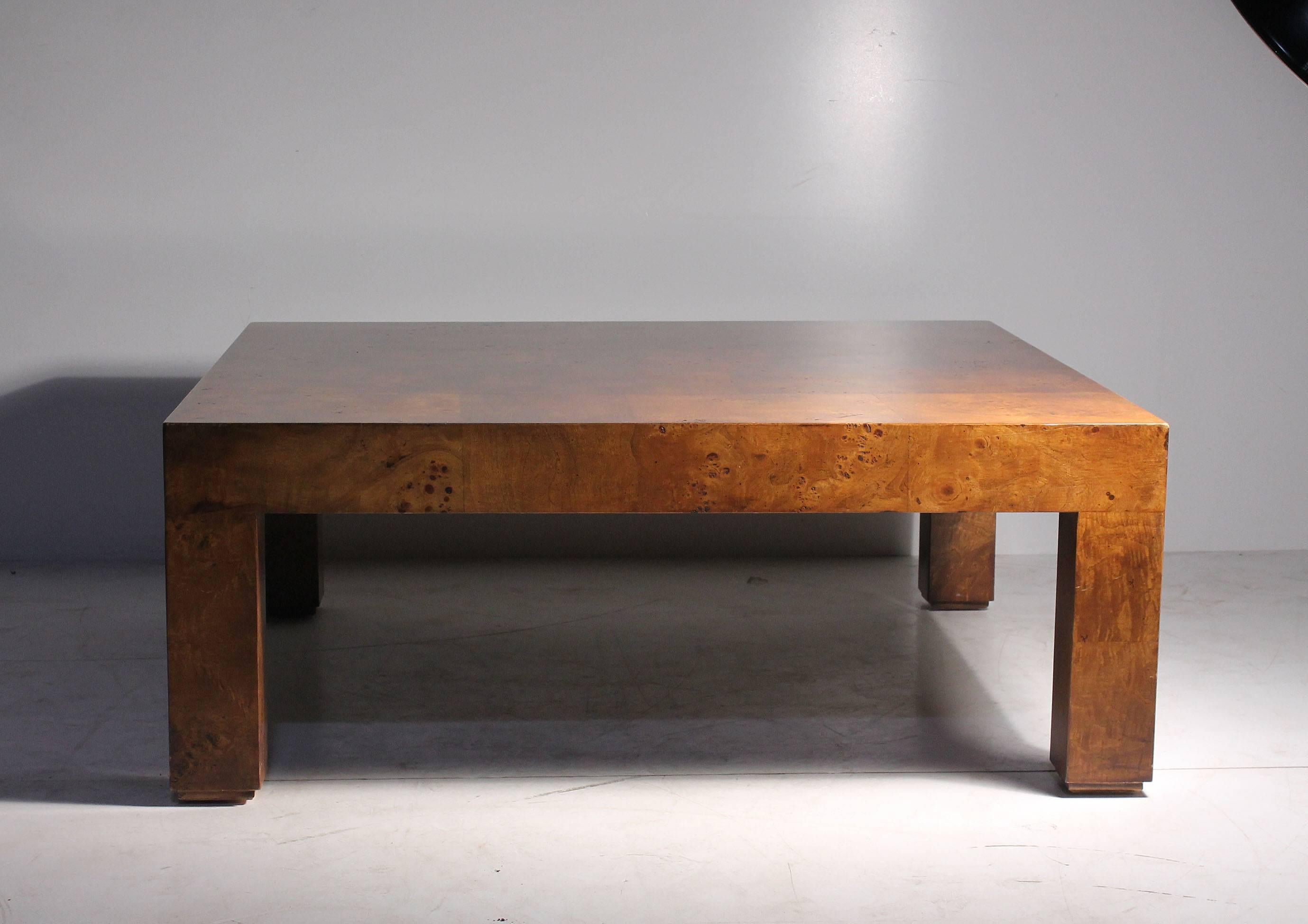 wood parsons coffee table