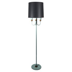 Vintage Scandinavian Floor Lamp with Wood Spheres