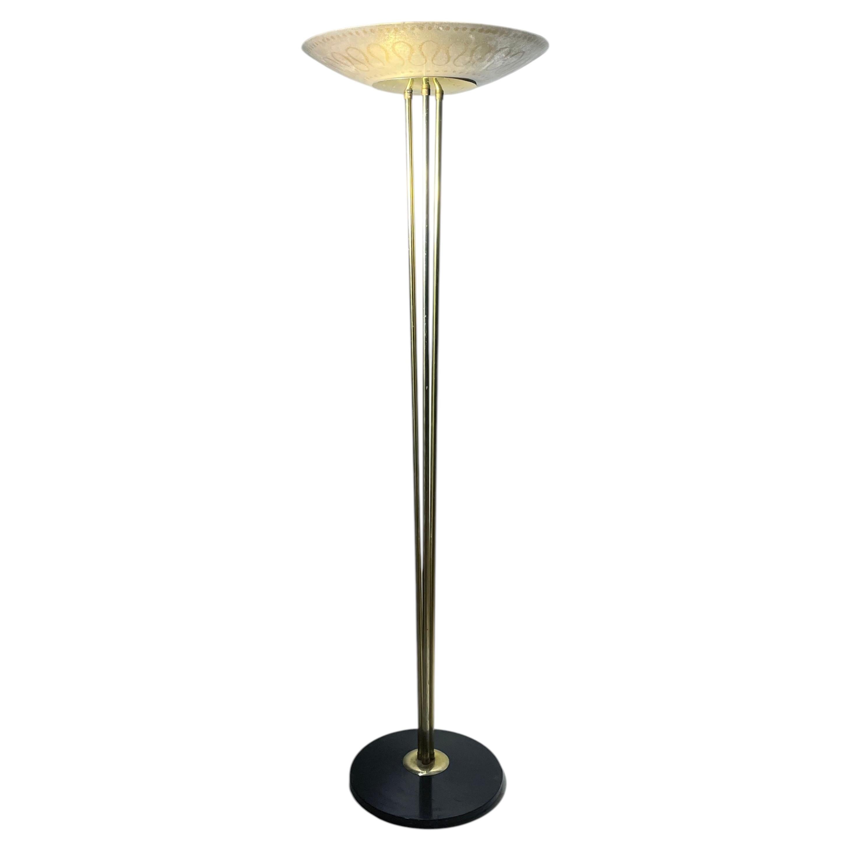 PAIR of Vintage Lightolier Torchiere / Torchere Floor Lamps by Gerald Thurston