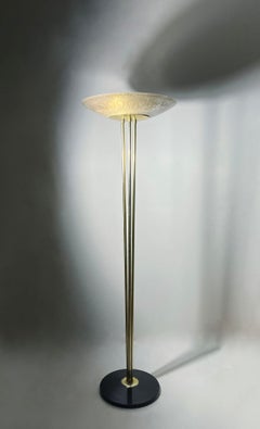 PAIRE de lampadaires vintage « Lightolier Torchiere » / « Torchere » signés Gerald Thurston