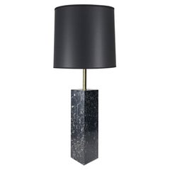 Vintage 1960s/70s Walter Von Nessen Studio Black Marble Table Lamp