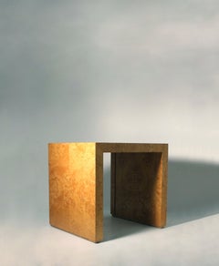 Architectural Burl Waterfall Side Table attributed to Milo Baughman