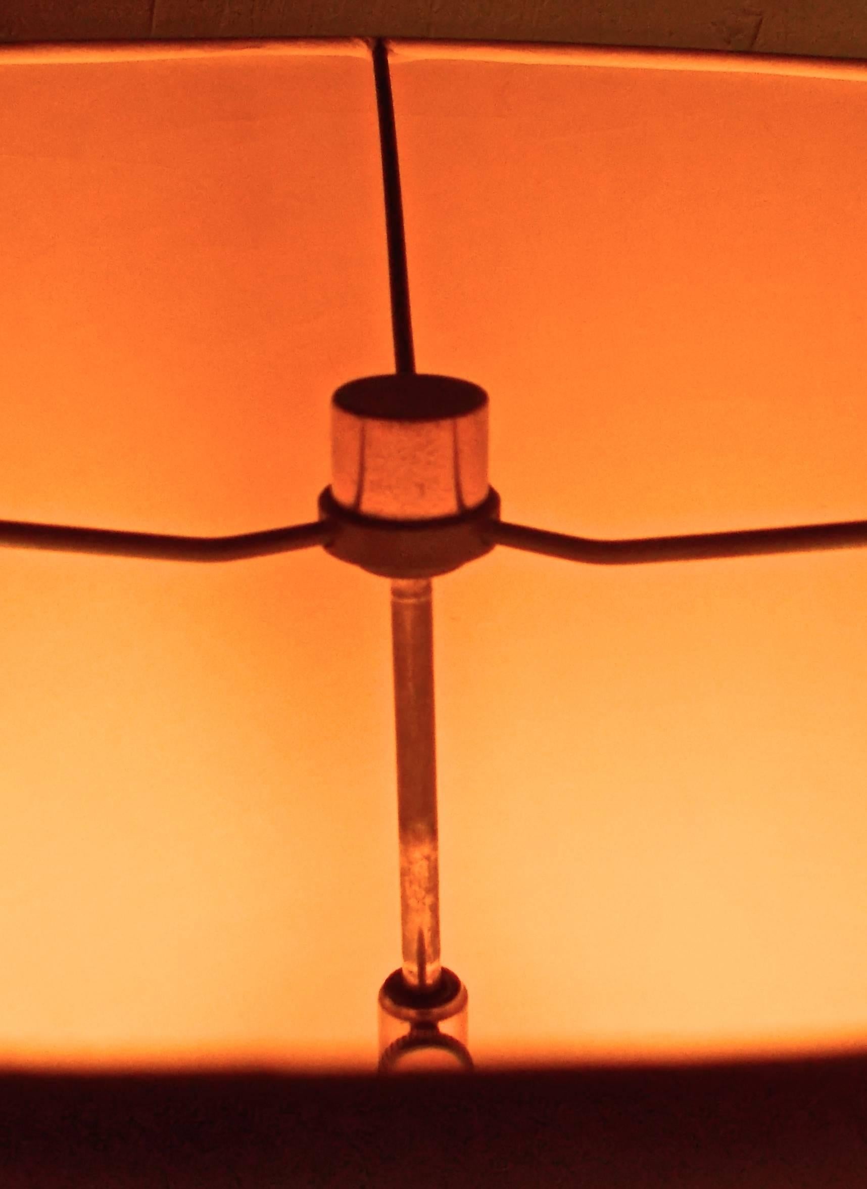 Mid-20th Century Hansen Lighting Glass Rod and Brass Floor Lamp