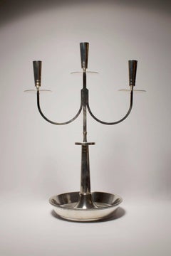 Tommi Parzinger Pareja de candelabros de plata Oneida de la reliquia 700