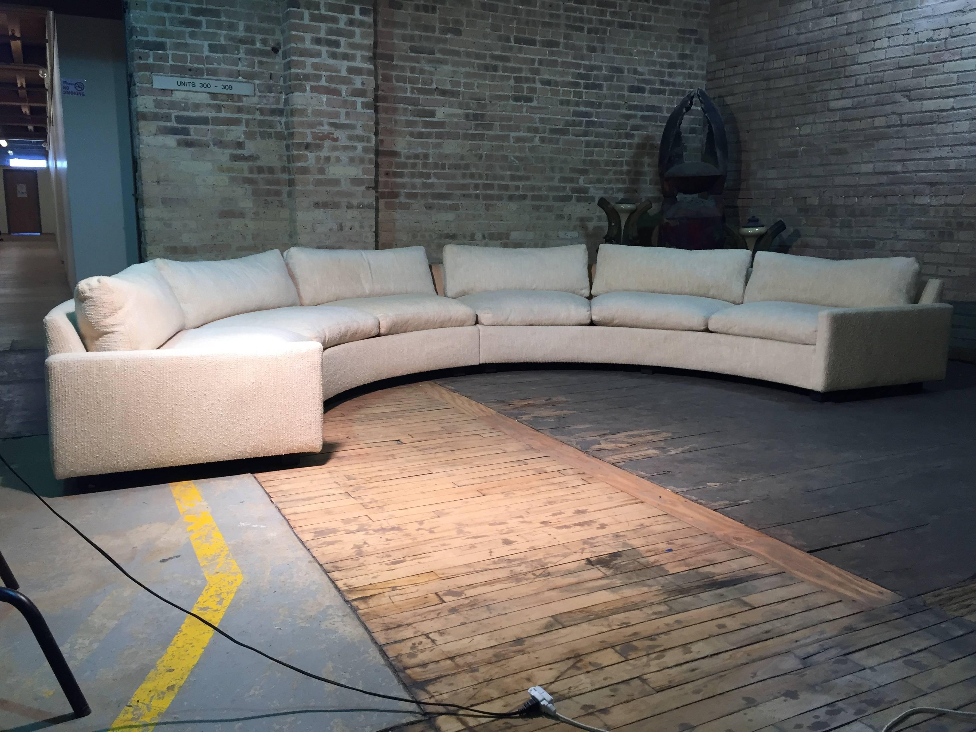 Original Vintage Signed Milo Baughman Semicircle Curve Sofa In Good Condition In Chicago, IL