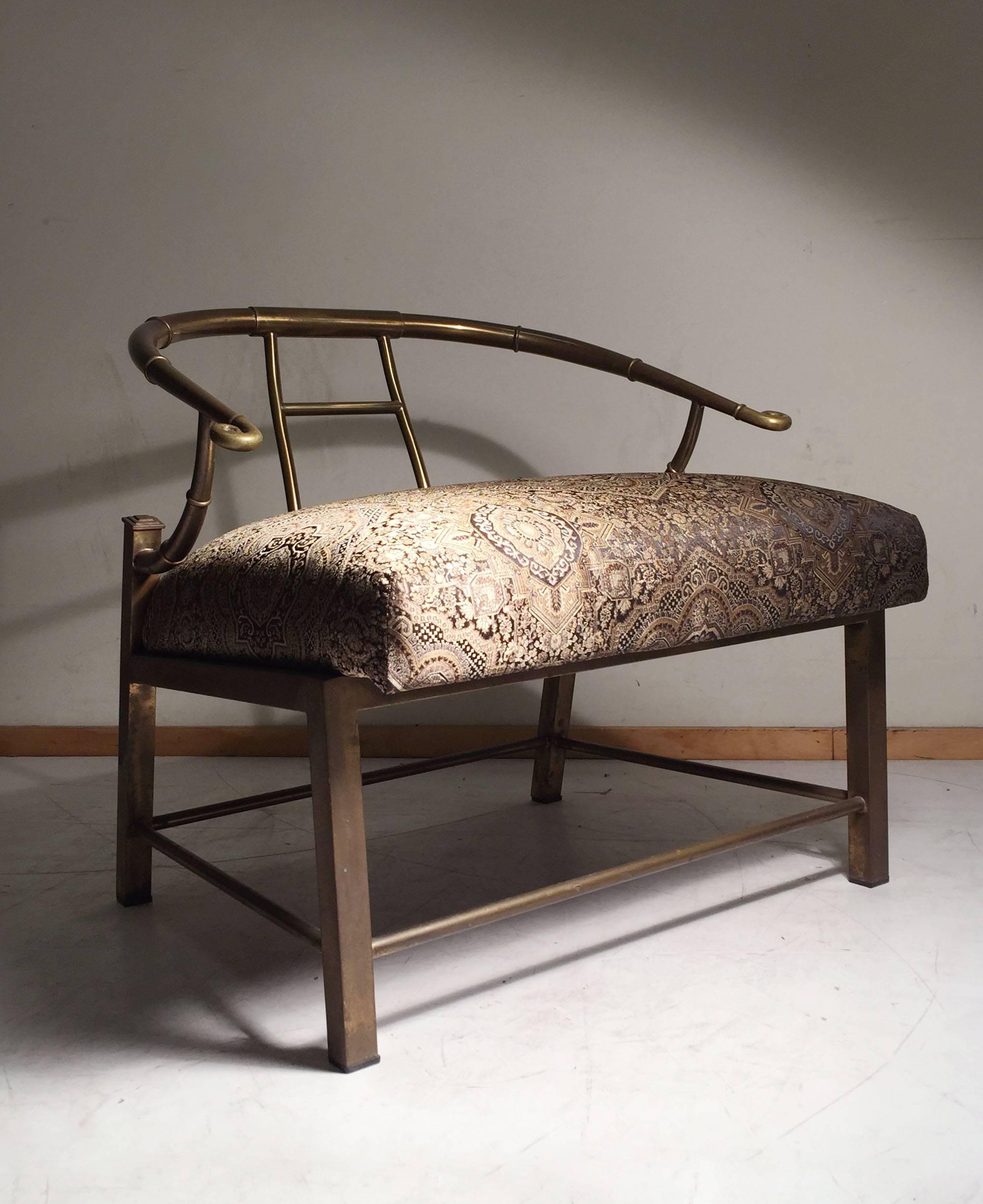 Charles Pengally Mastercraft Brass Chinoiserie Lounge Chairs In Good Condition In Chicago, IL