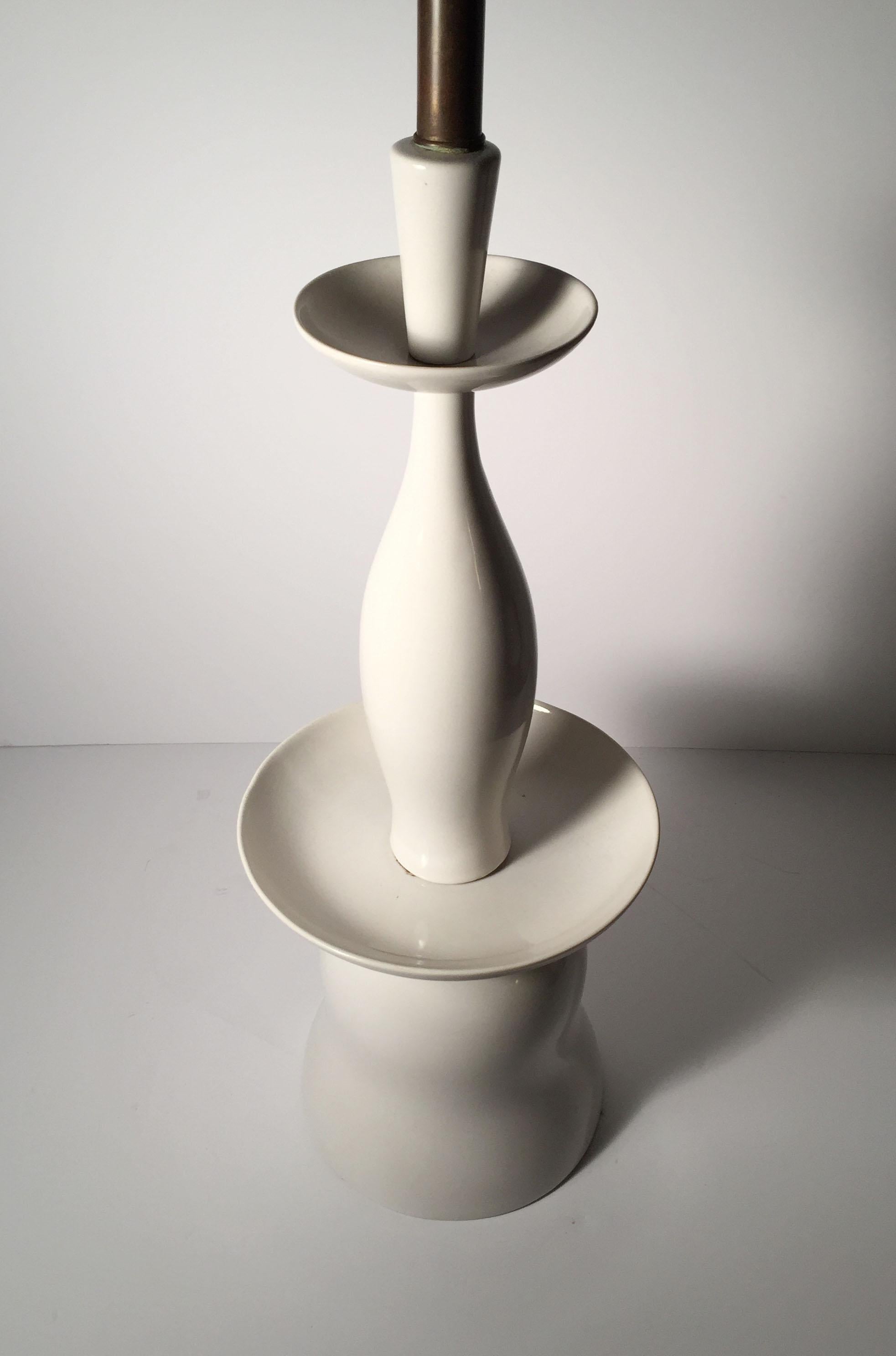 Vintage Gerald Thurston Porcelain Table Lamps for Lightolier In Good Condition For Sale In Chicago, IL