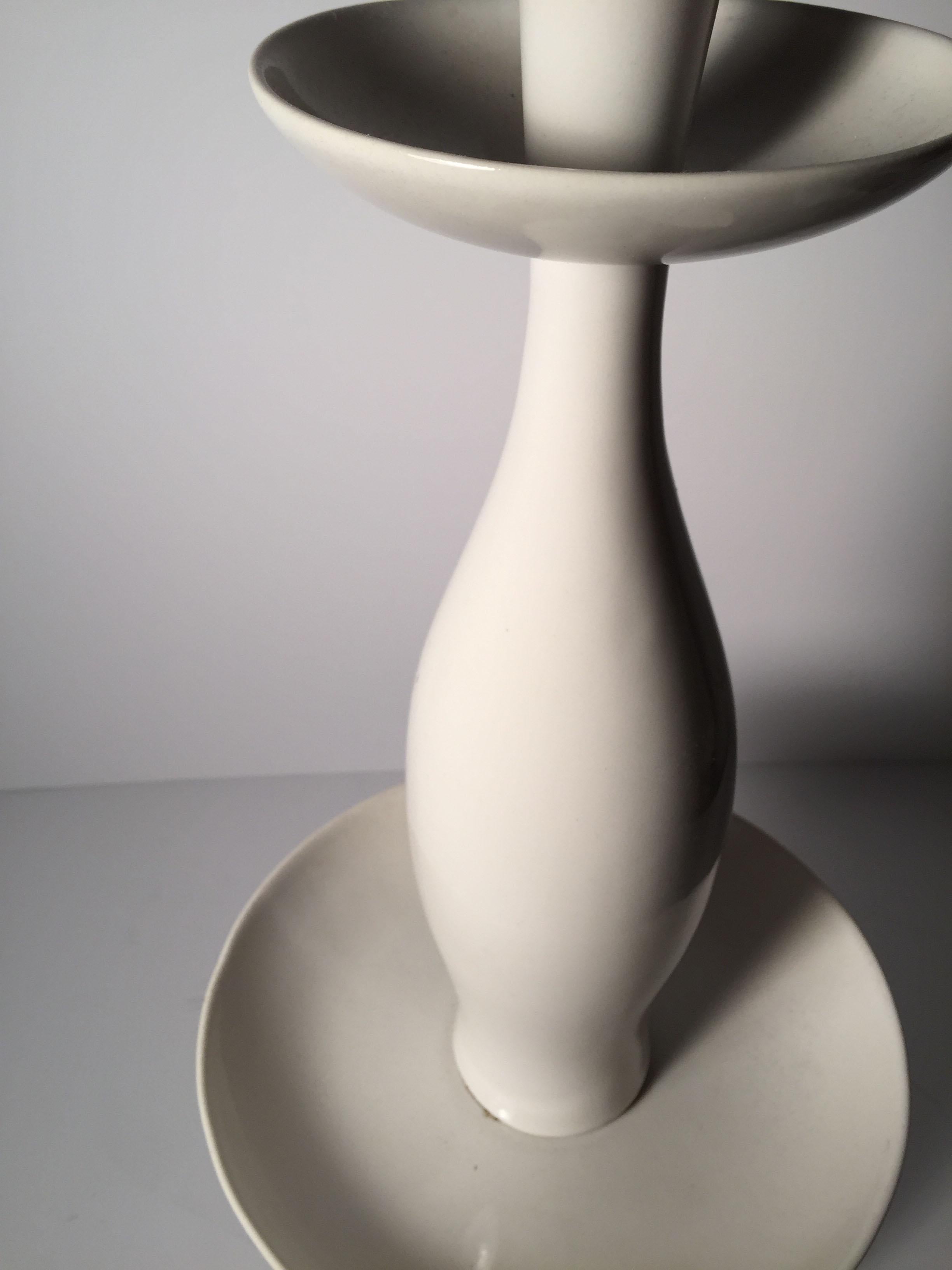 20ième siècle Lampes de bureau vintage en porcelaine Gerald Thurston pour Lightolier en vente