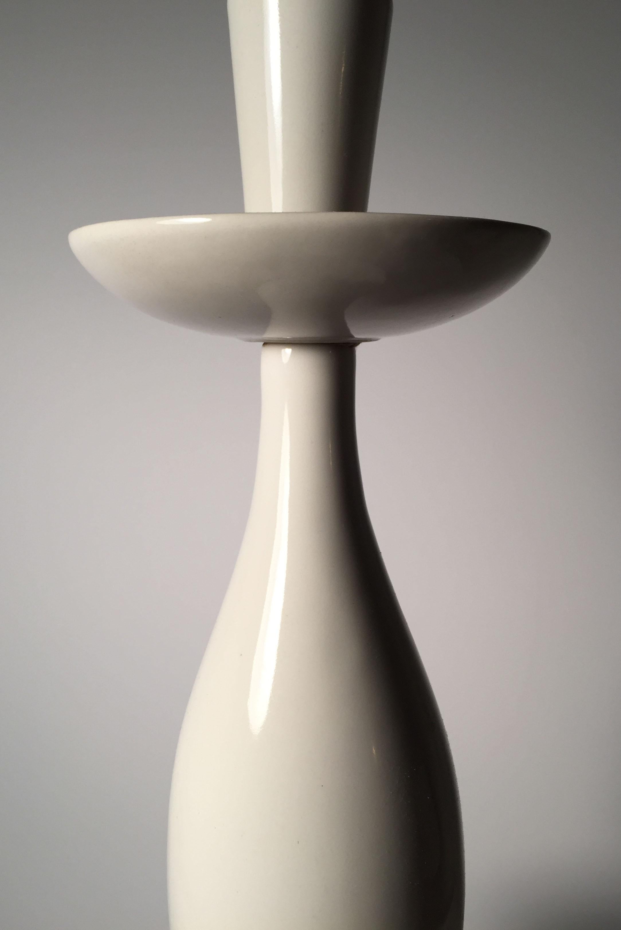 Vintage Gerald Thurston Porzellan-Tischlampen für Lightolier im Angebot 3