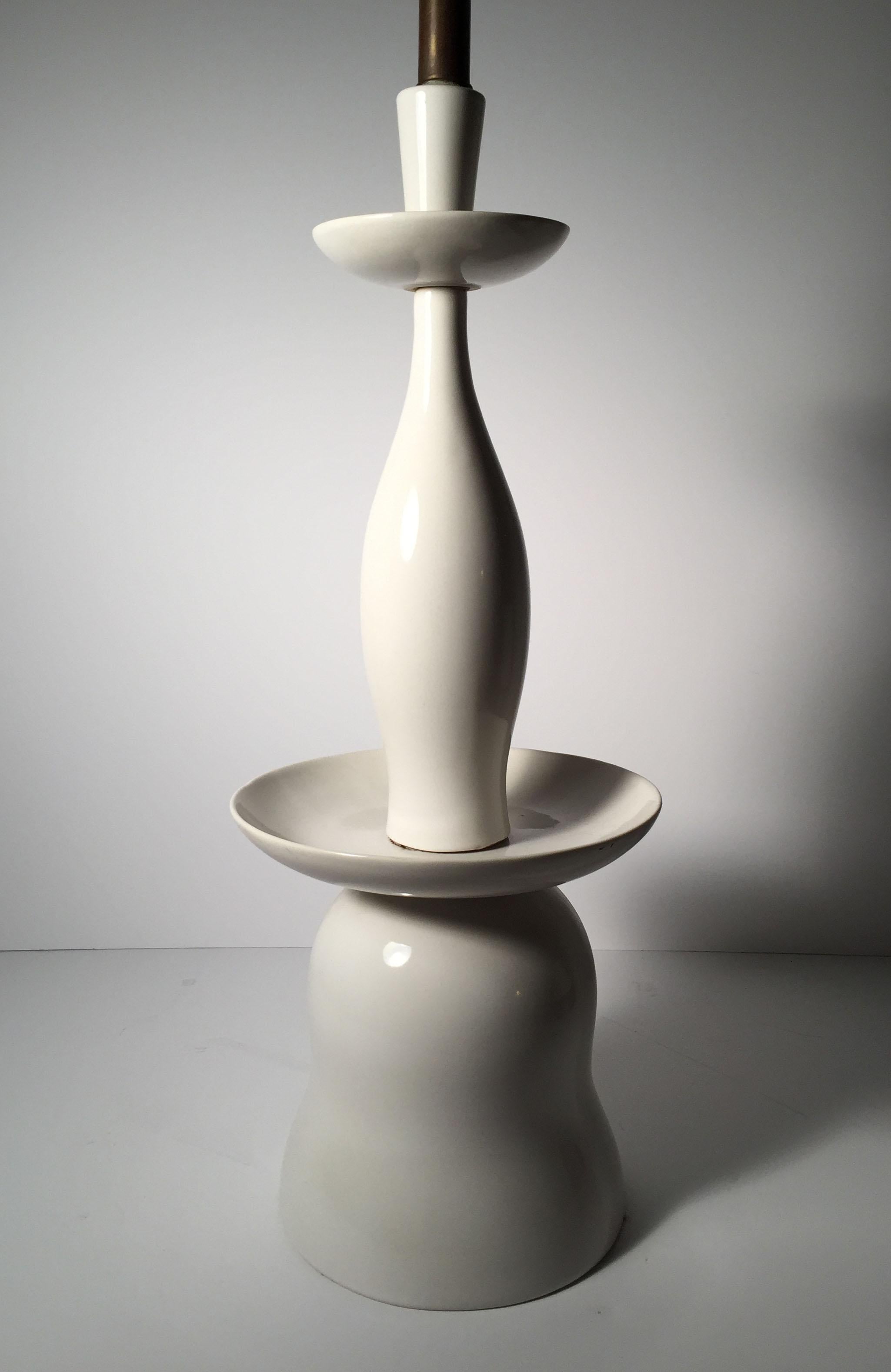Mid-Century Modern Vintage Gerald Thurston Porcelain Table Lamps for Lightolier For Sale