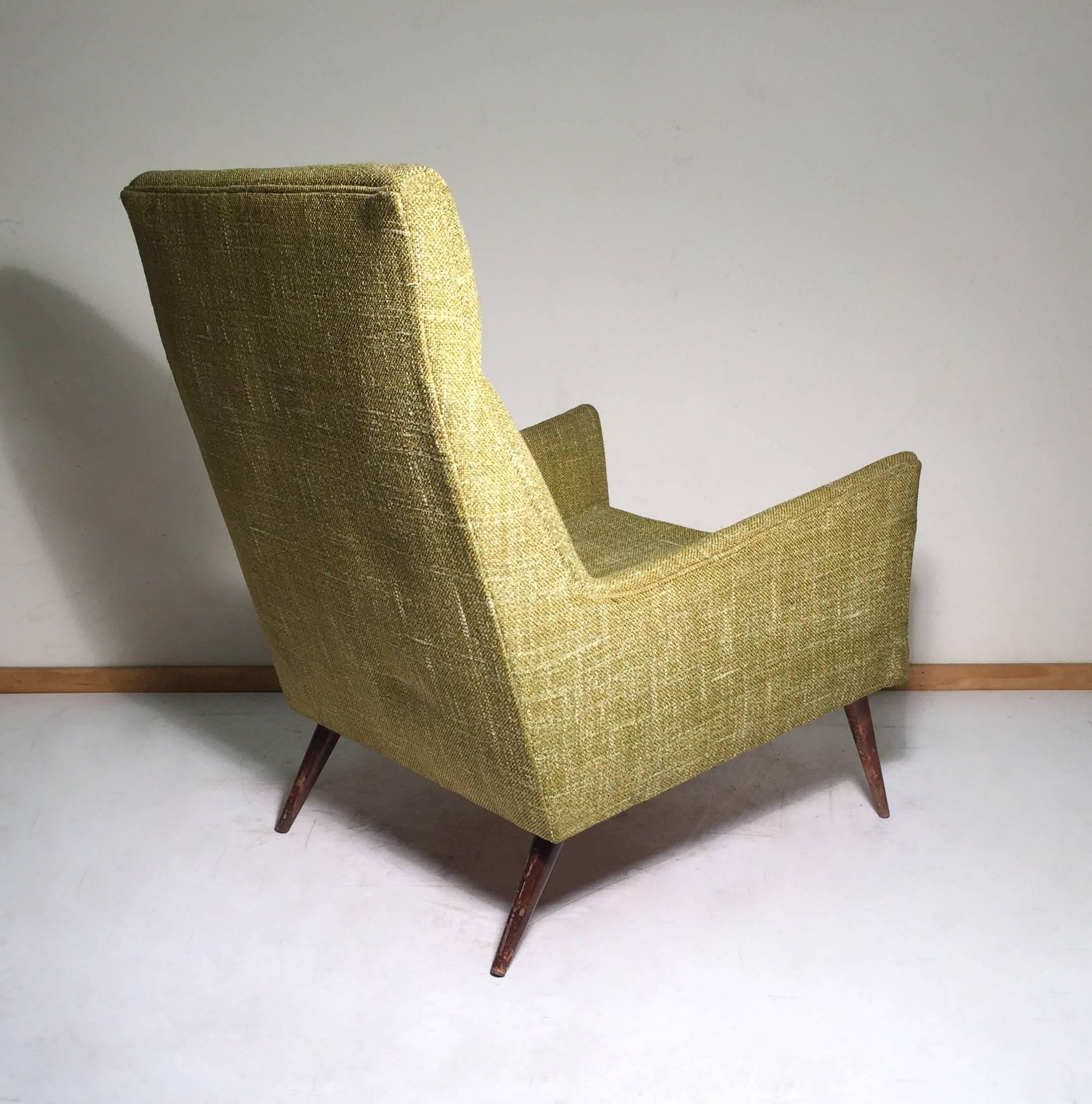 Superb Paul McCobb High Back Form Large Lounge Chair In Good Condition In Chicago, IL