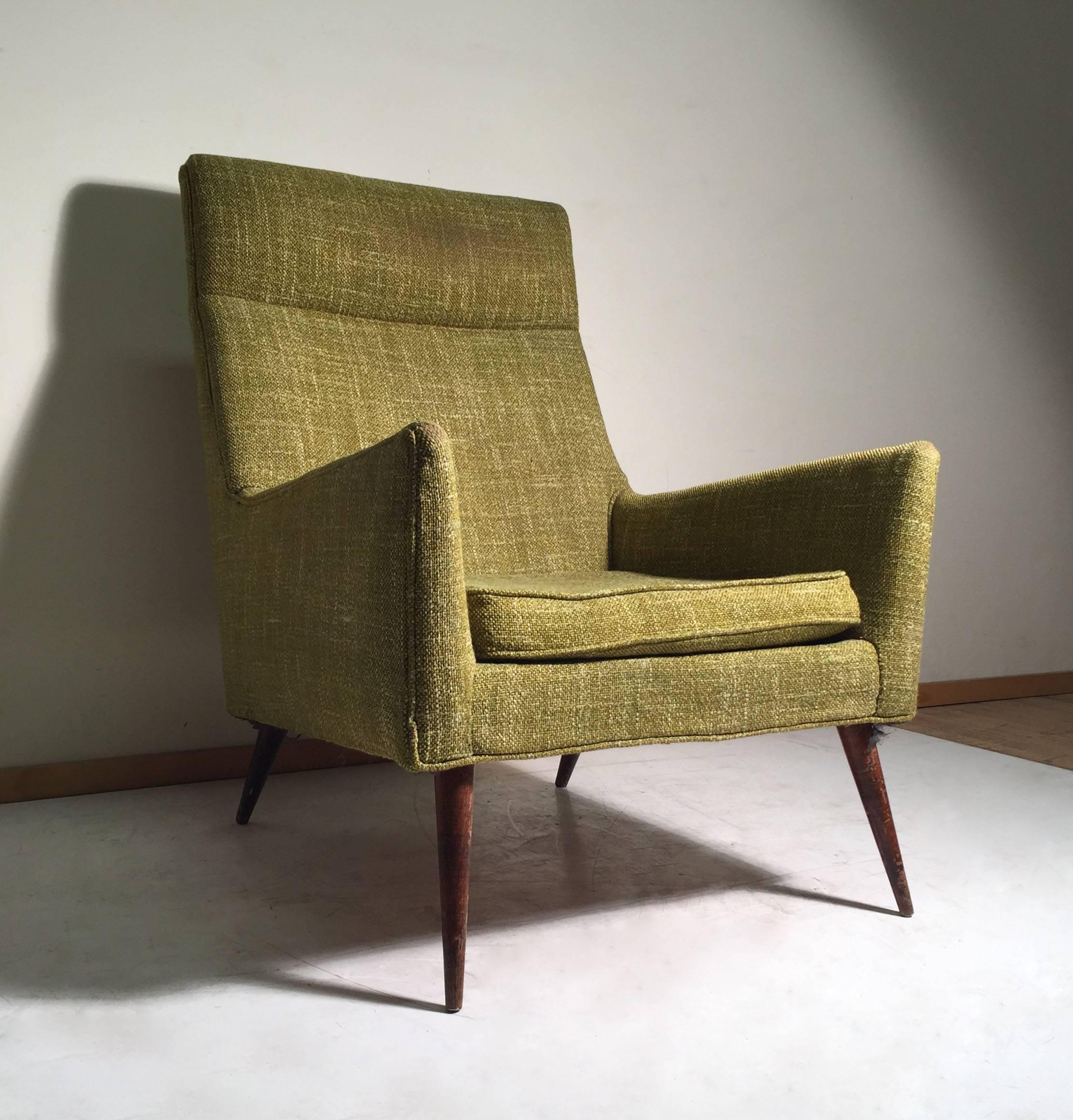 20th Century Superb Paul McCobb High Back Form Large Lounge Chair