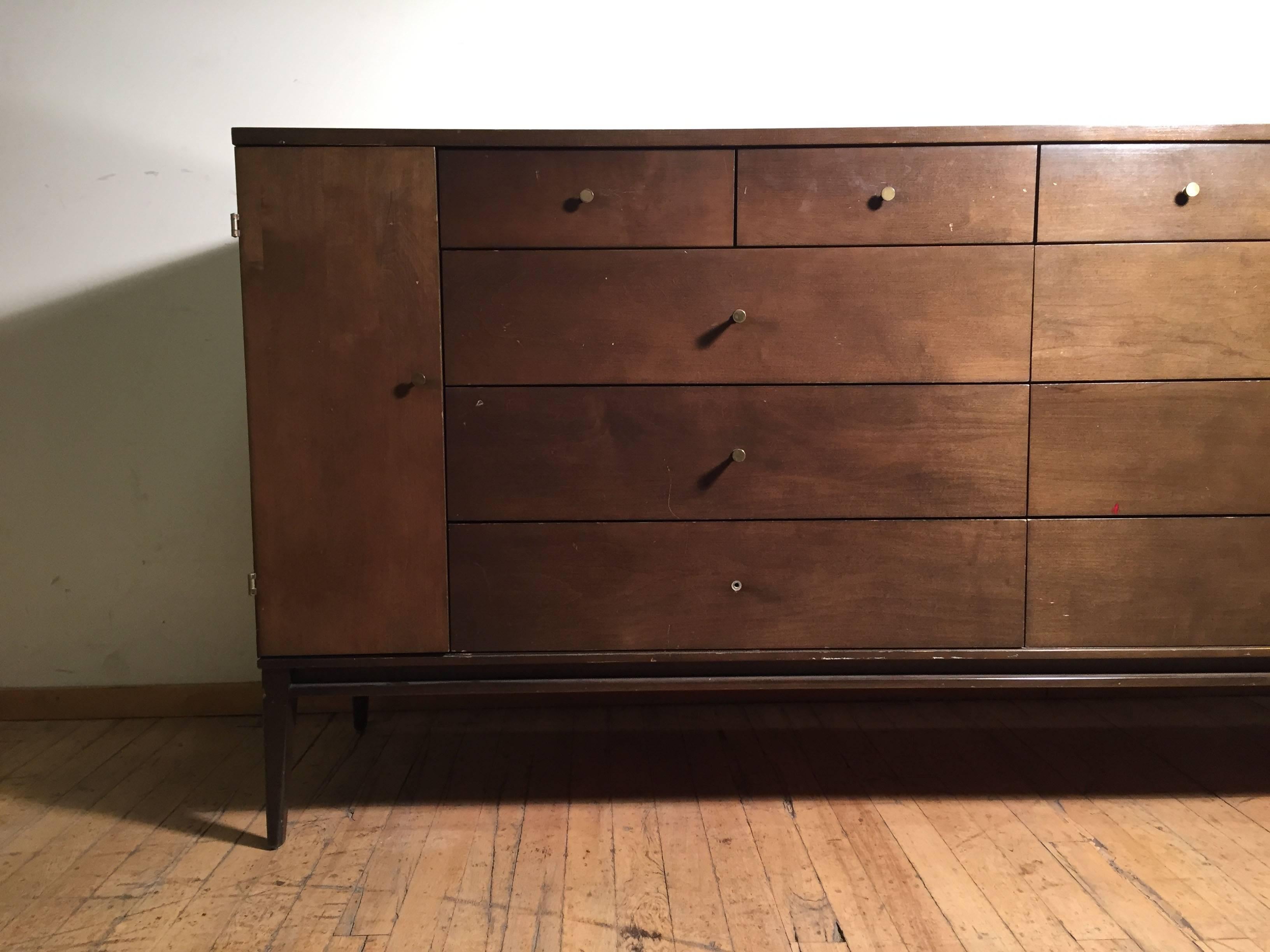 20th Century Paul McCobb 20-Drawer Sideboard Credenza Cabinet